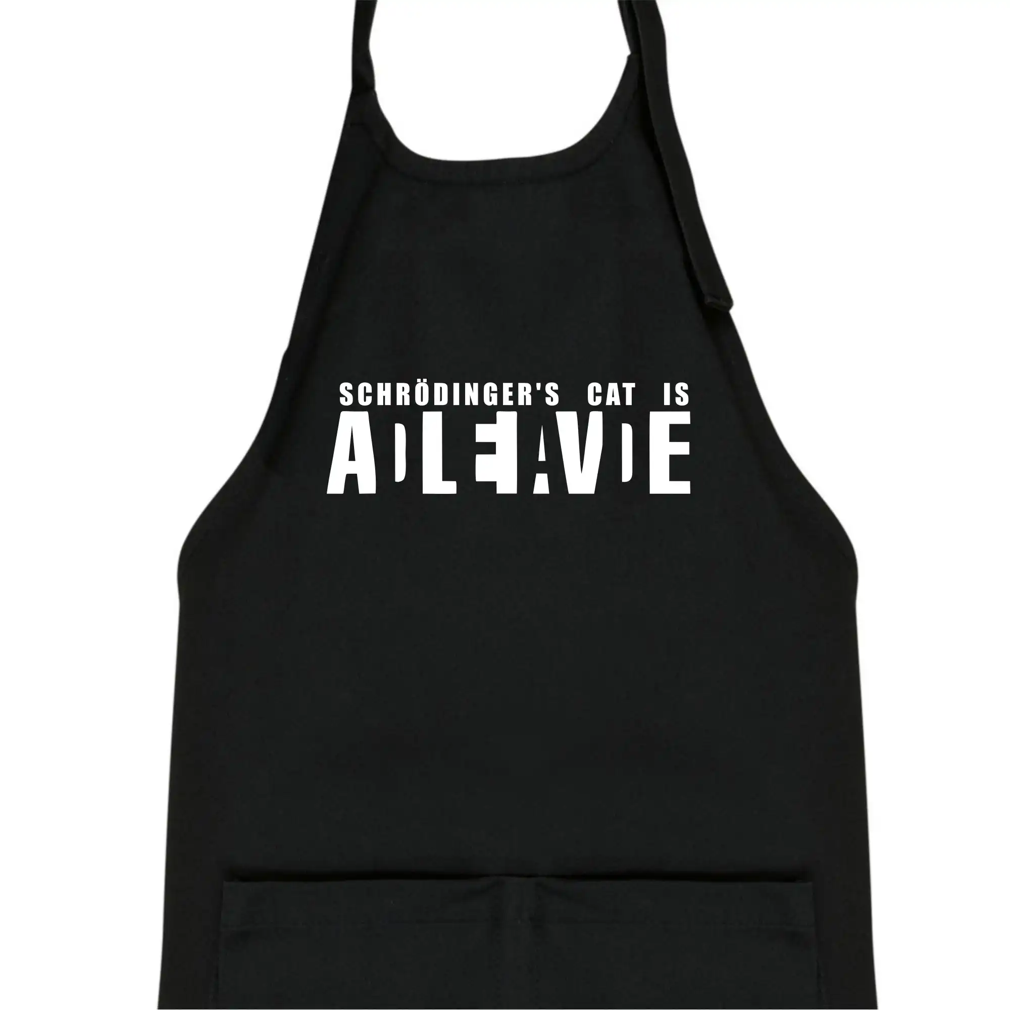 Grafické tričká - Schrödinger's Cat ADLEIAVDE - dead and alive - Detská zástera na varenie
