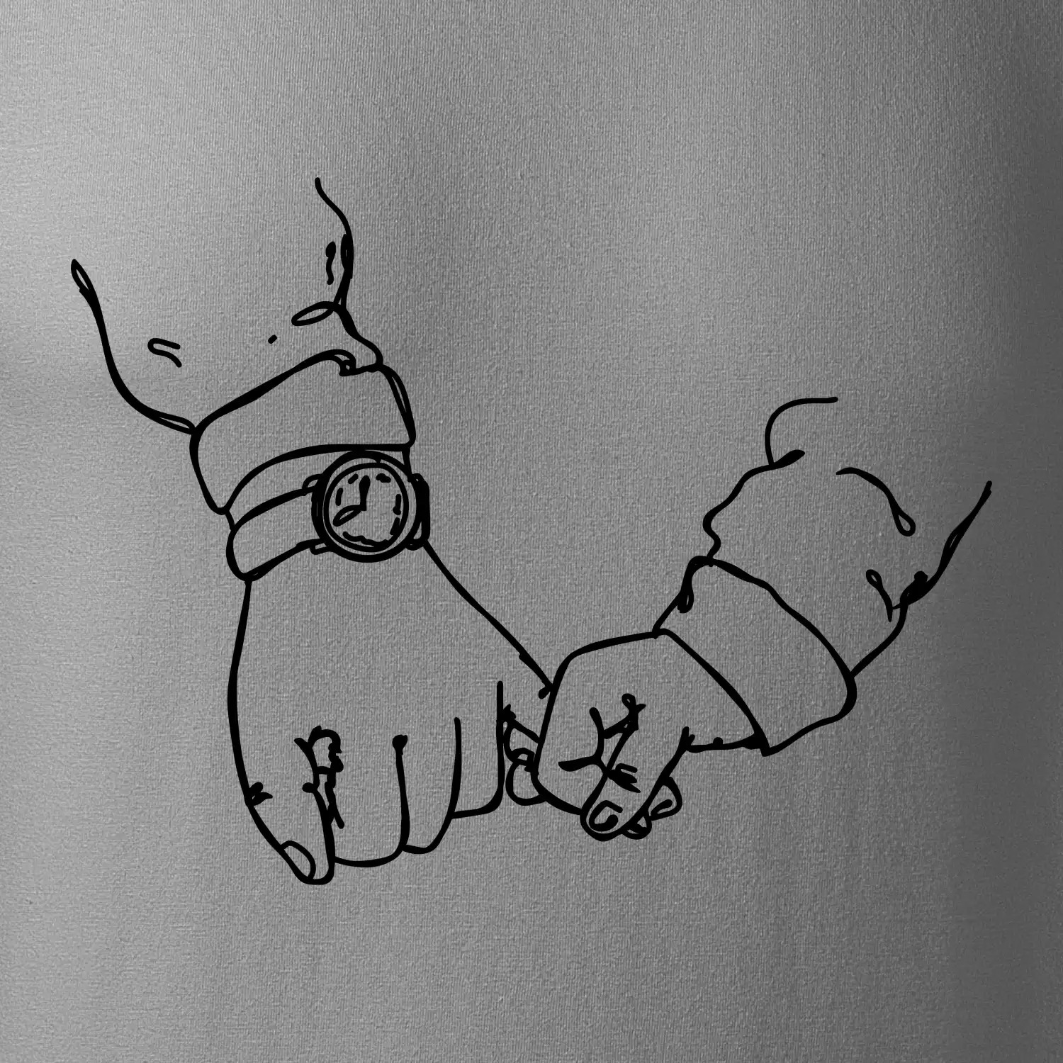 Táta a syn ruce obrys