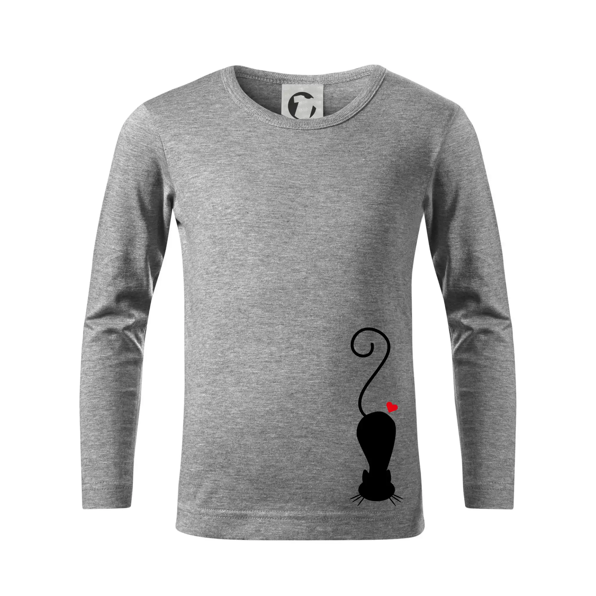Vtipná tričká s mačkou - Zamilovaná mačka ležiaca - Tričko detské Long Sleeve