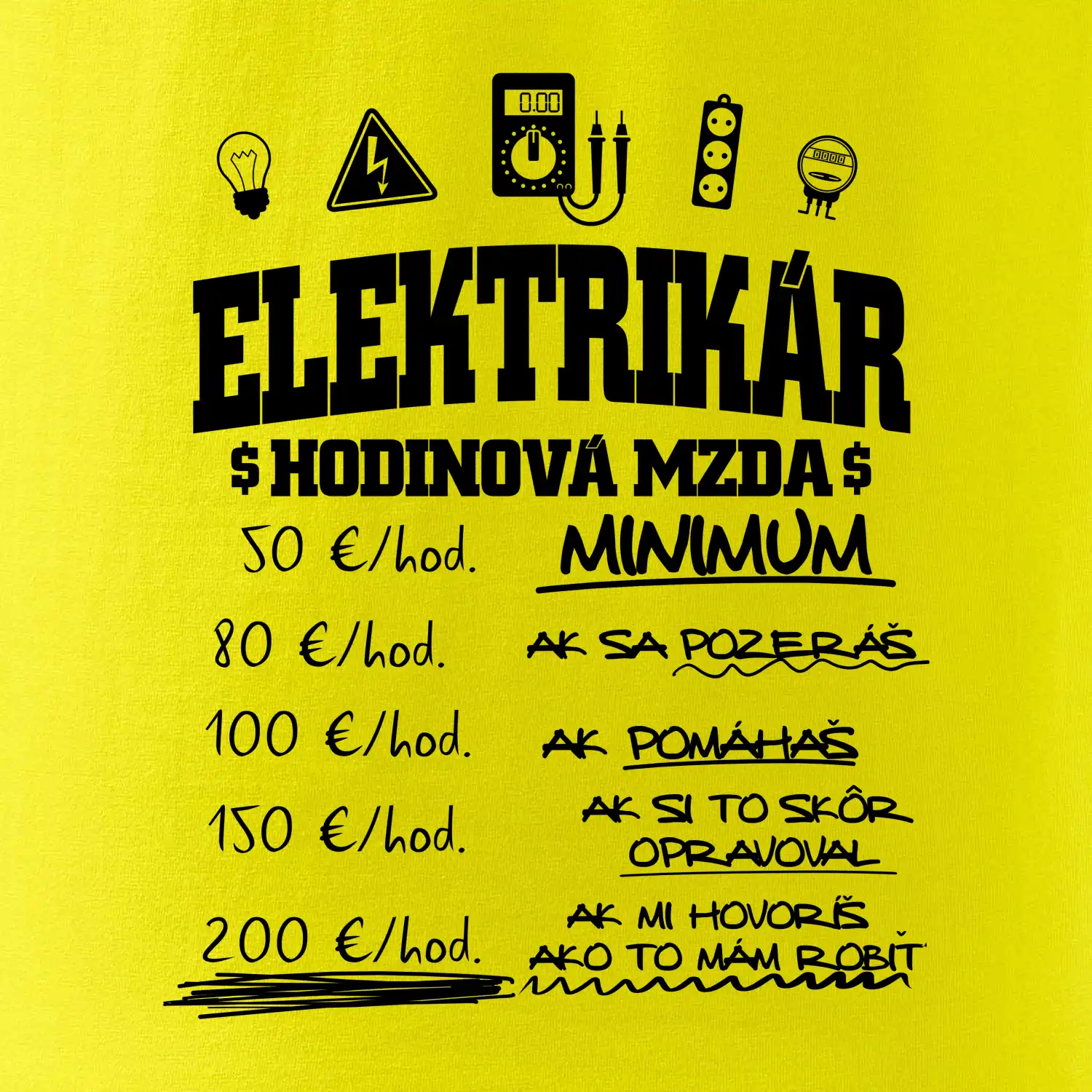 Hodinová mzda elektrikár SK