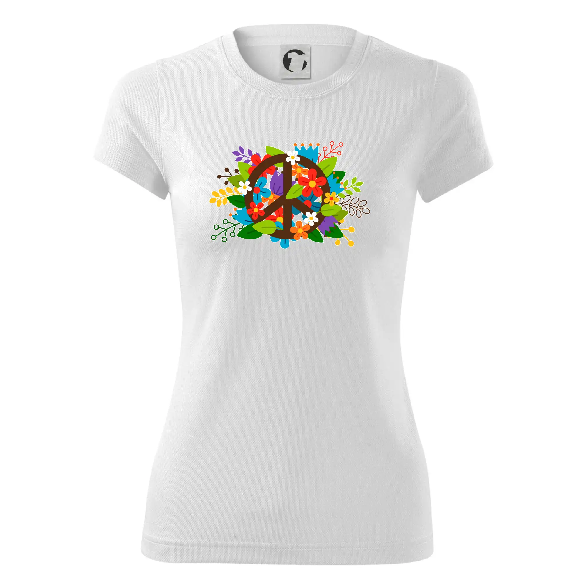 Peace symbol prorostlý květinami