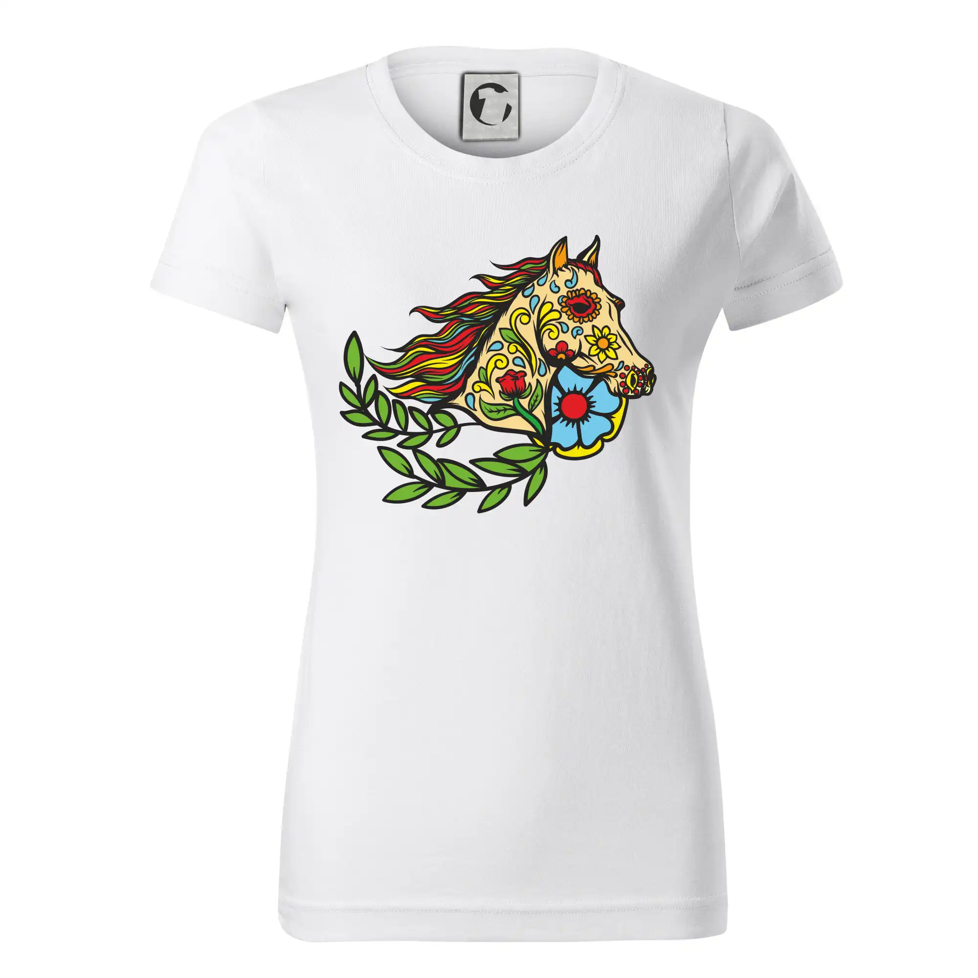 Kůň barevný s listy