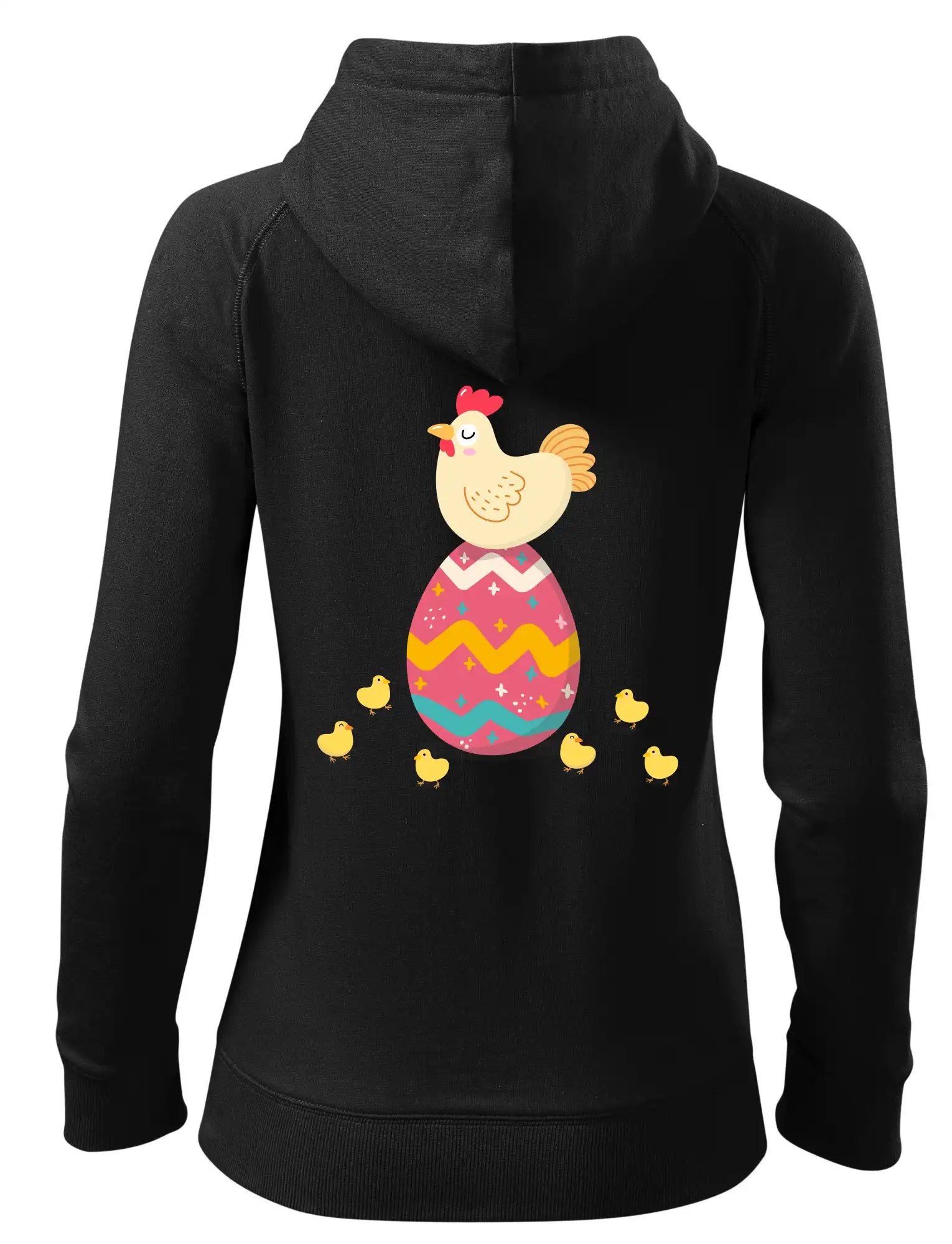 Sliepka sediaca na veľkonočnom vajci