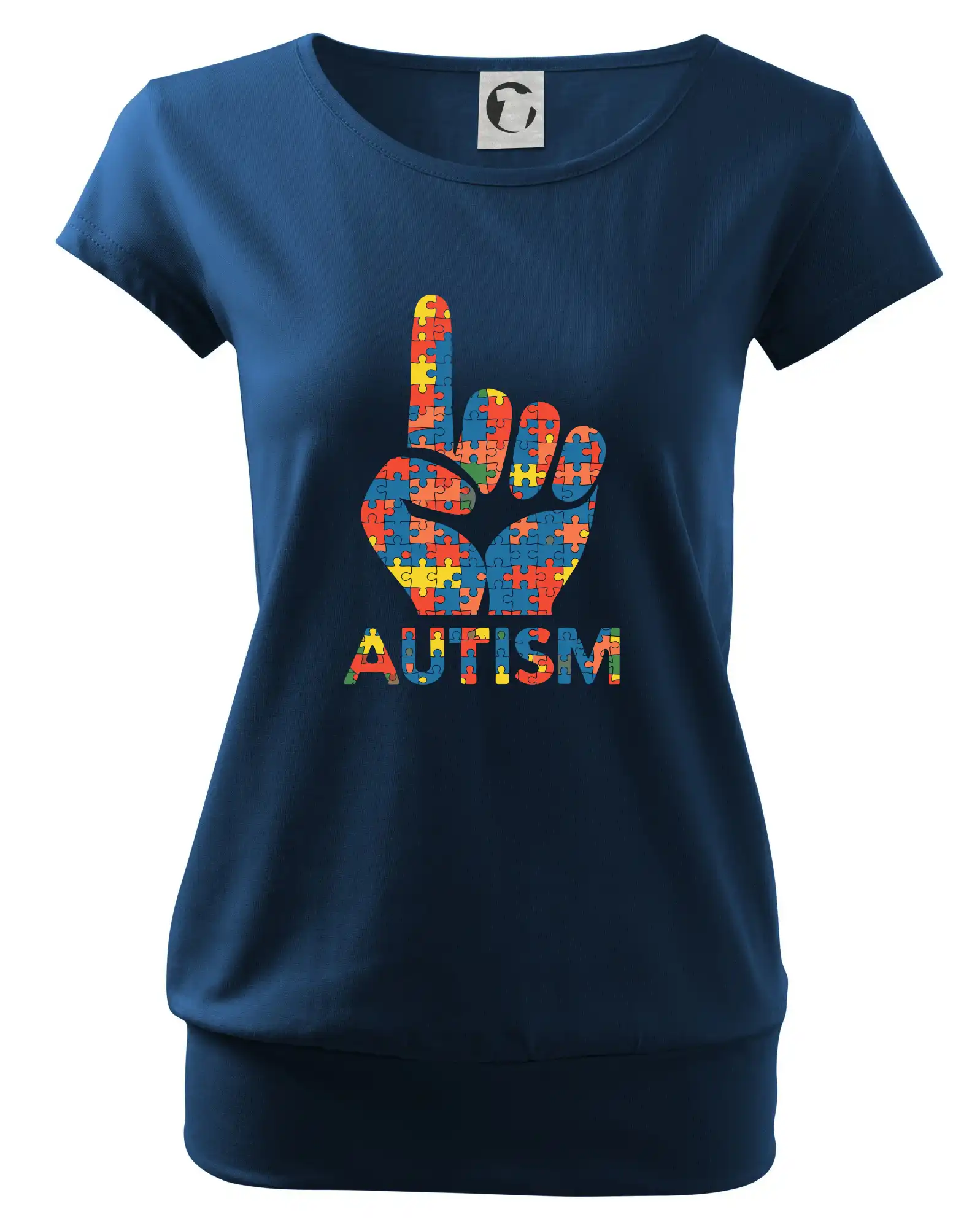 Tričká a mikiny pre autistov - Autism ruka - Voľné tričko city