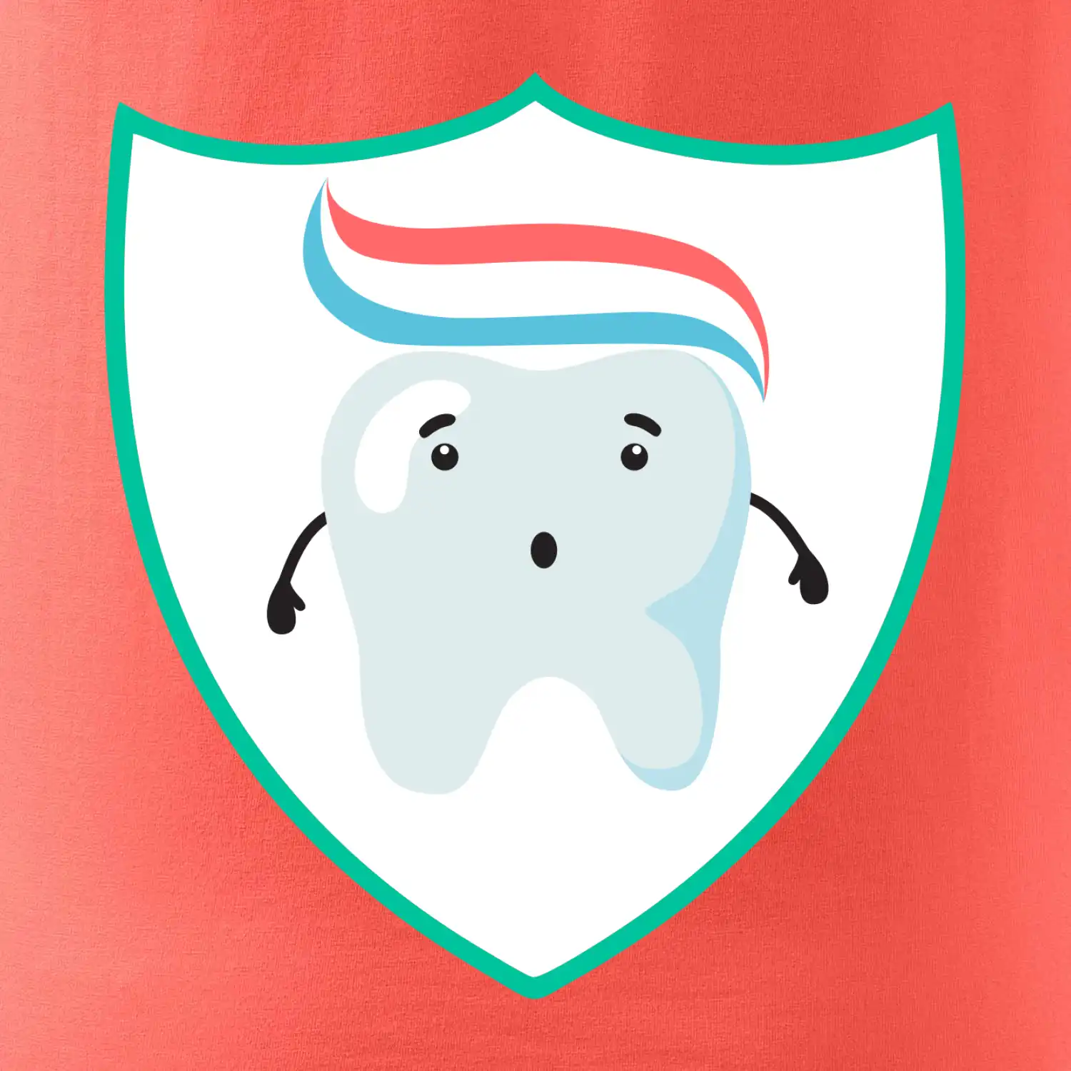 Zoubek na prsu - zubní pasta