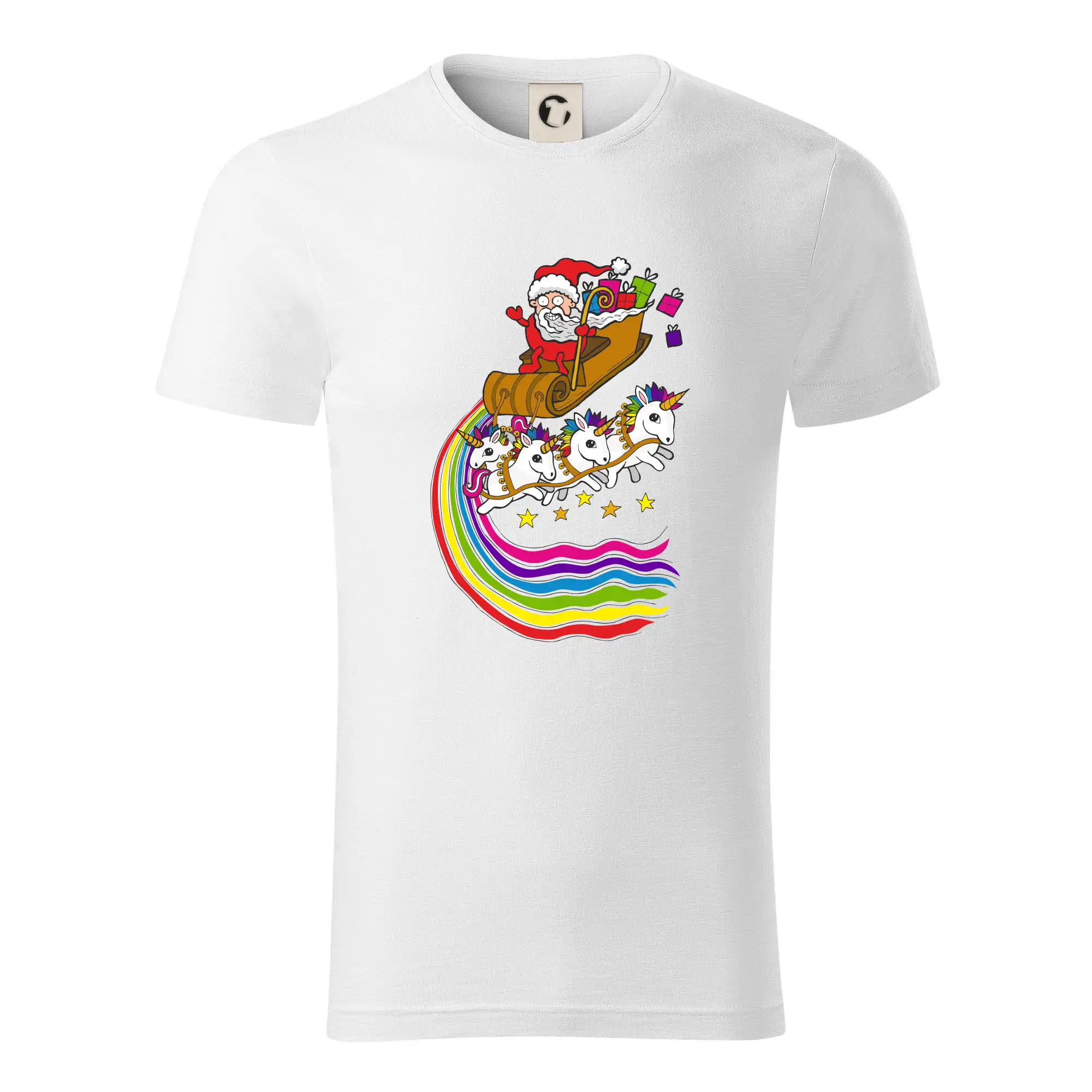 Tričká s jednorožcom - Santa a jednorožce (Pecka design) - Tričko z organickej bavlny