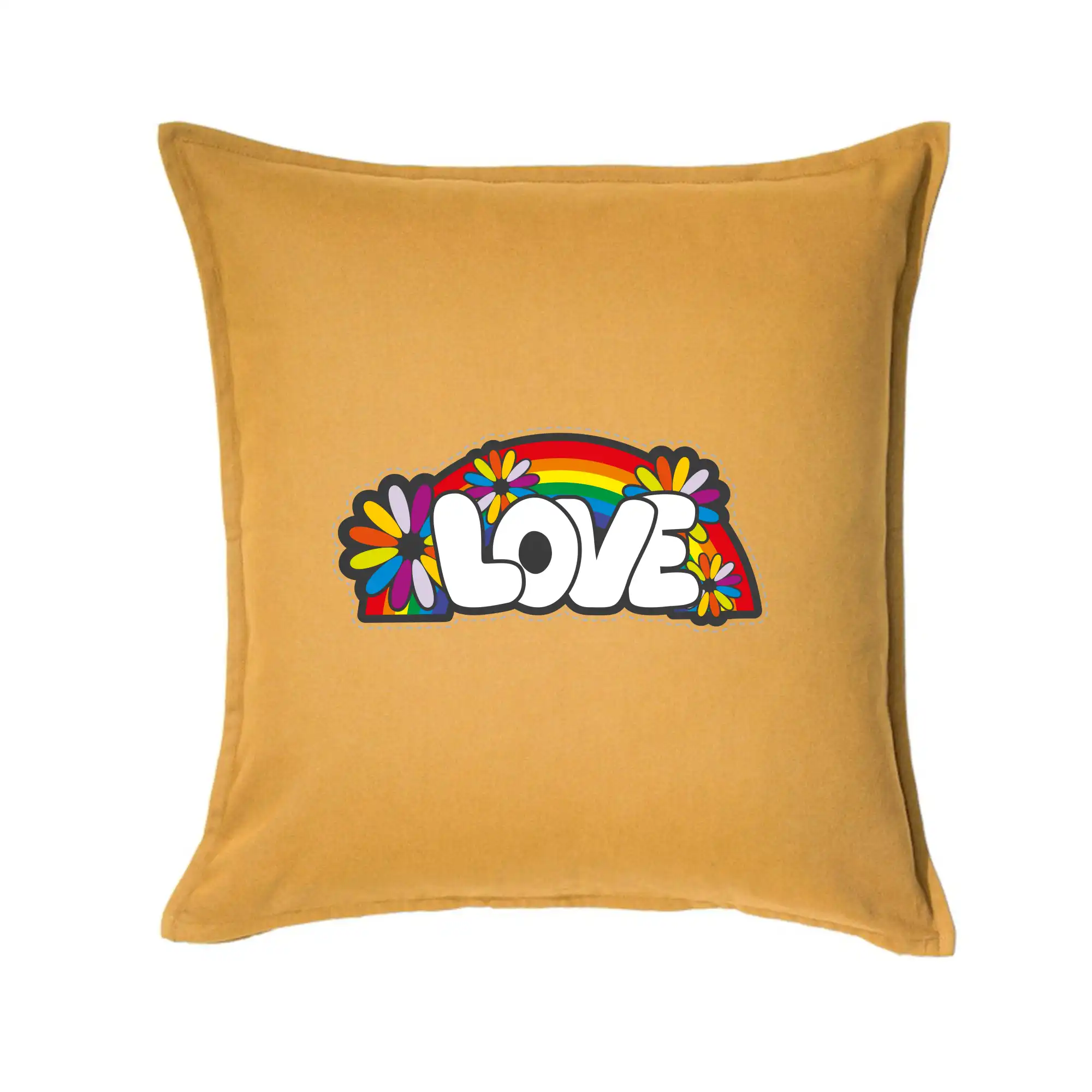 Tričká pre pohodový ľudí - Love s dúhou v pozadí - Vankúš 50x50