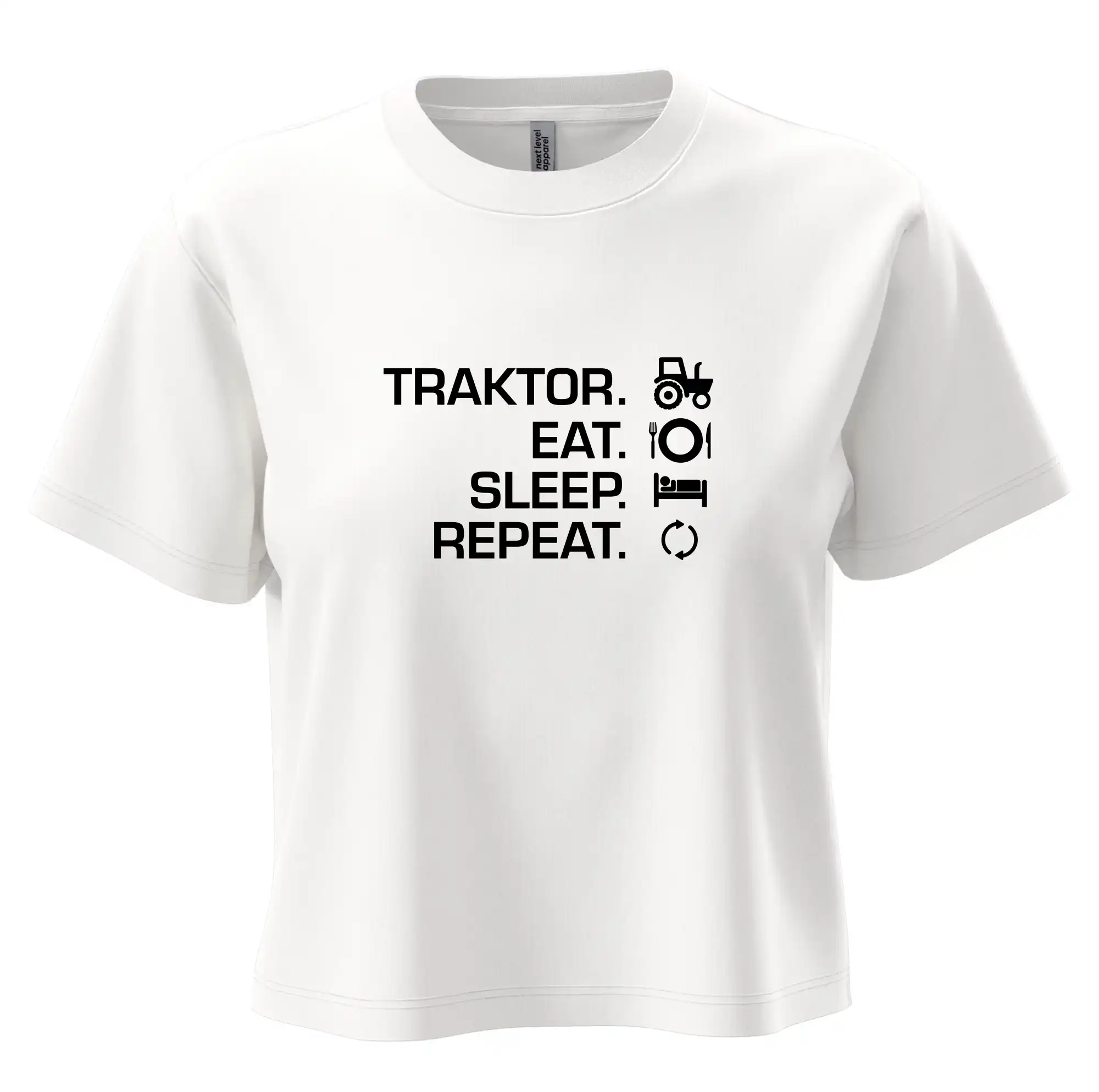 Traktor eat sleep repeat - Boxy cropped tričko OVERSIZE