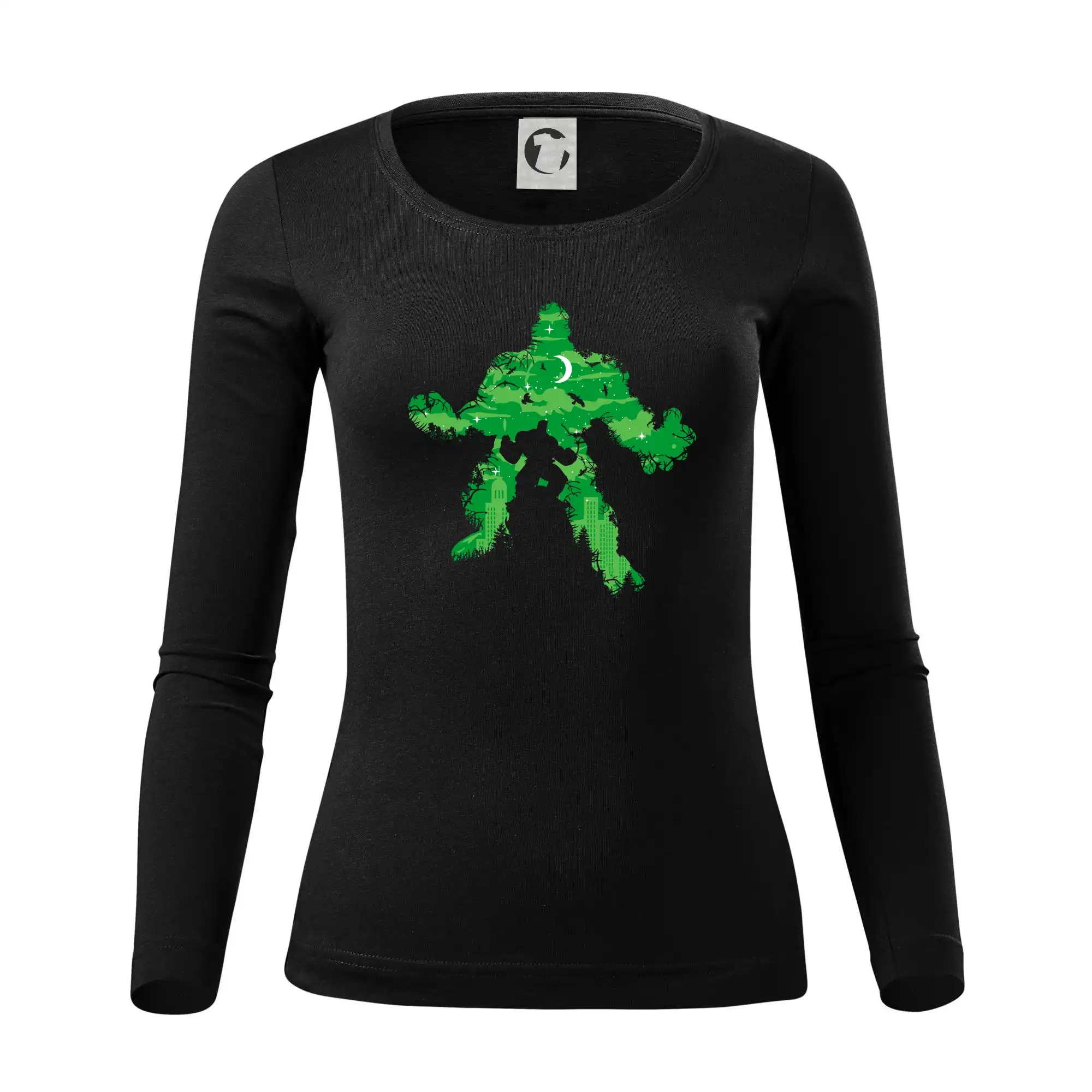 Grafické tričká - Green Monster mraky - Dámske tričko FIT-T LS - zužené