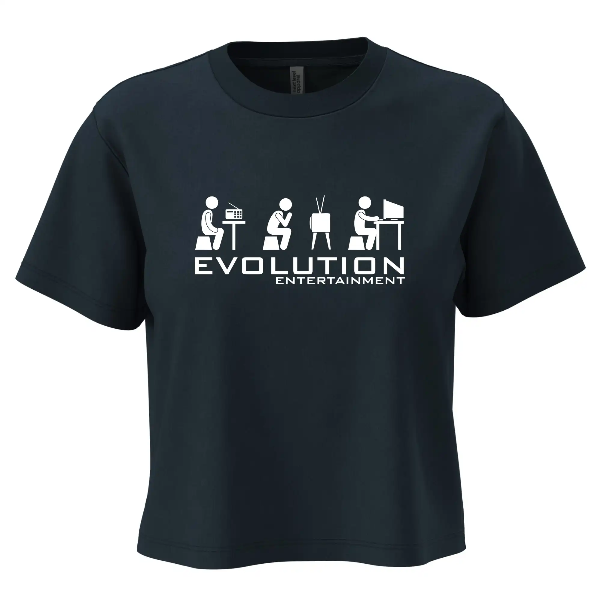 Tričká s potlačou evolúcia - Evolúcia zábavy - Boxy cropped tričko OVERSIZE