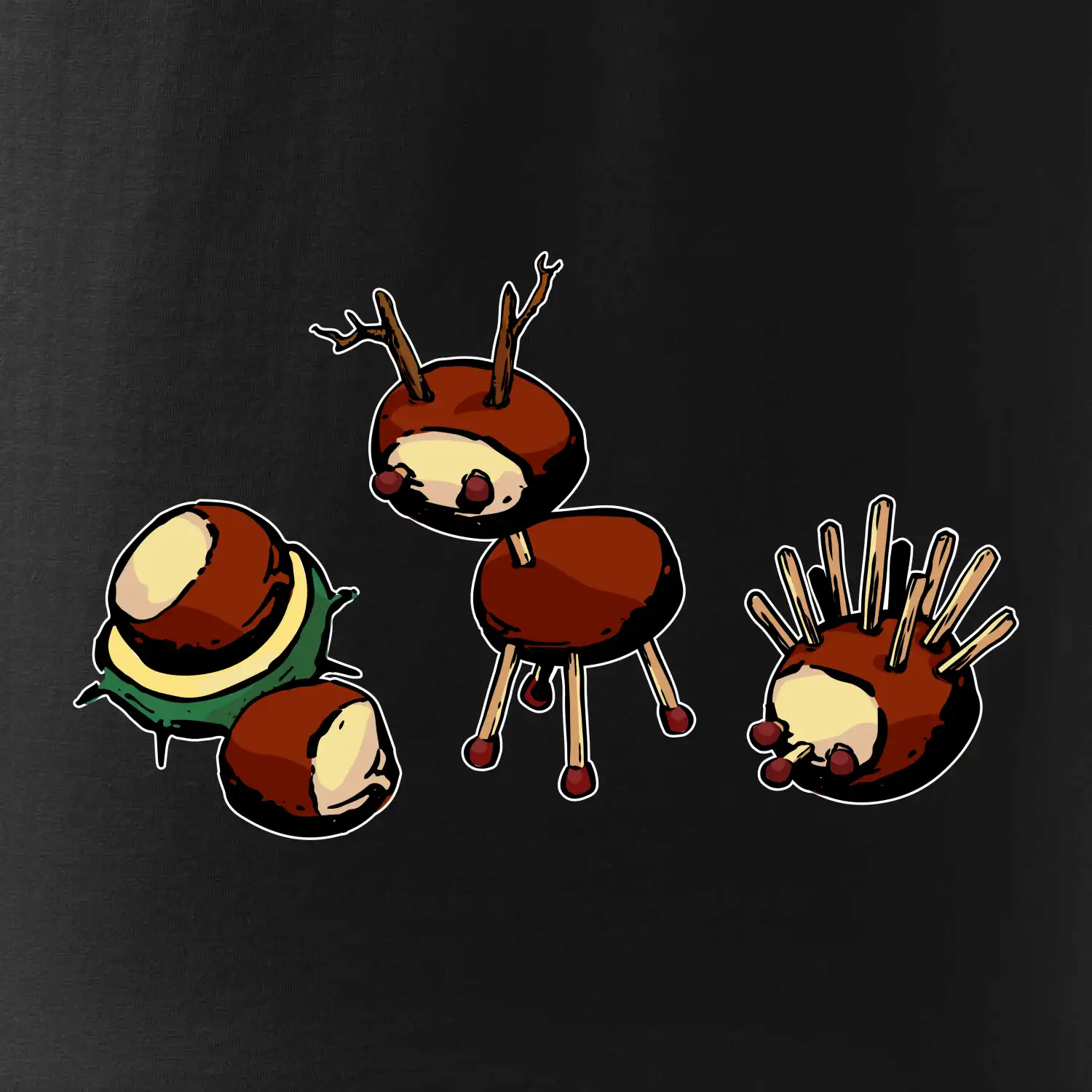 Kaštanová zvířátka - v řadě