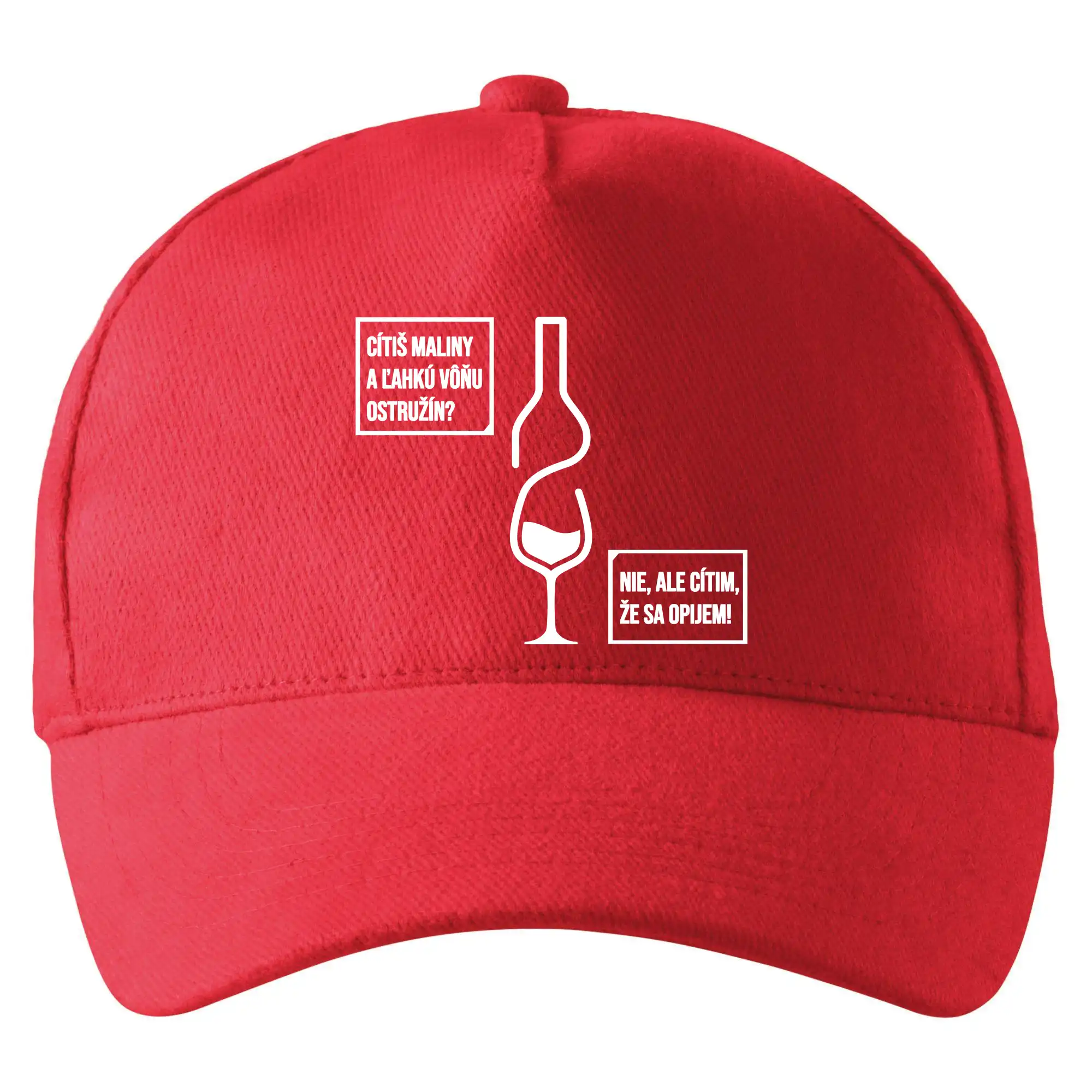 Vtipná tričká s tematikou vína - Cítim, že sa opijem! - Šiltovka so zahnutým šiltom a mosaznou sponou