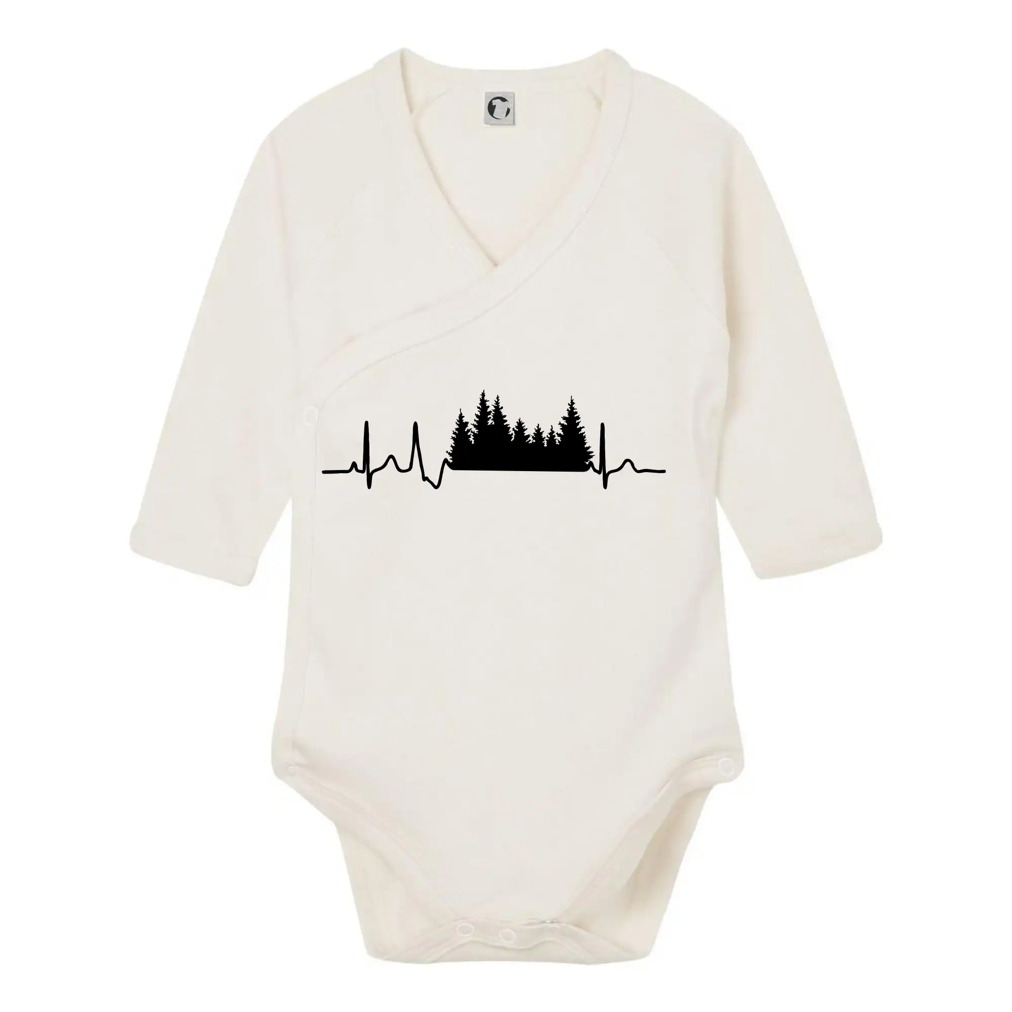 Trička pre cestovateľov - EKG les - Body zavinovacie s dlhým rukávom