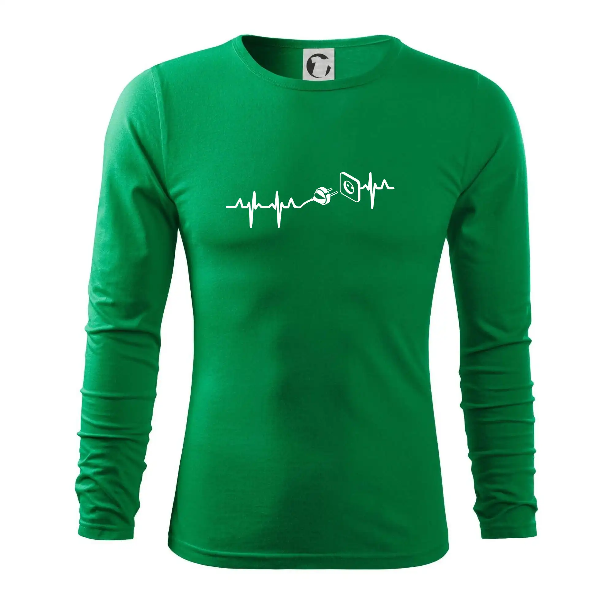Vtipné tričká do práce - EKG elektrikár - Tričko s dlhým rukávom FIT-T long sleeve