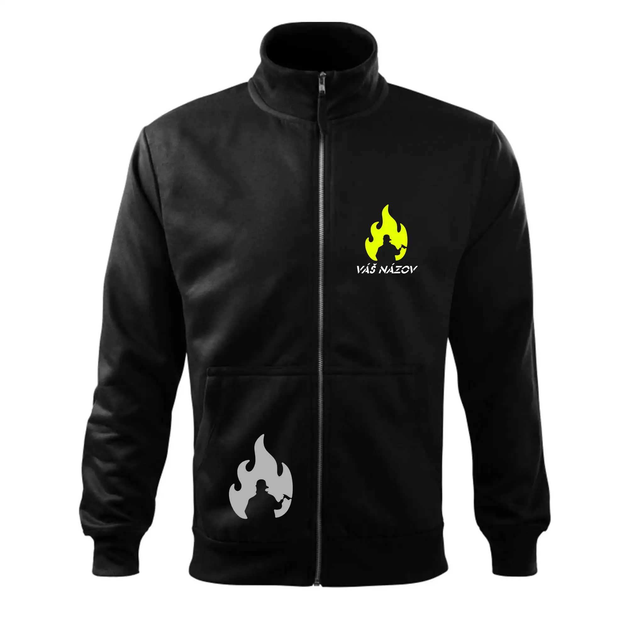 Originálne tričká pre hasičov - Hasiči - oheň - Váš názov - Prsník + chrbát - Mikina bez kapucne Adventure