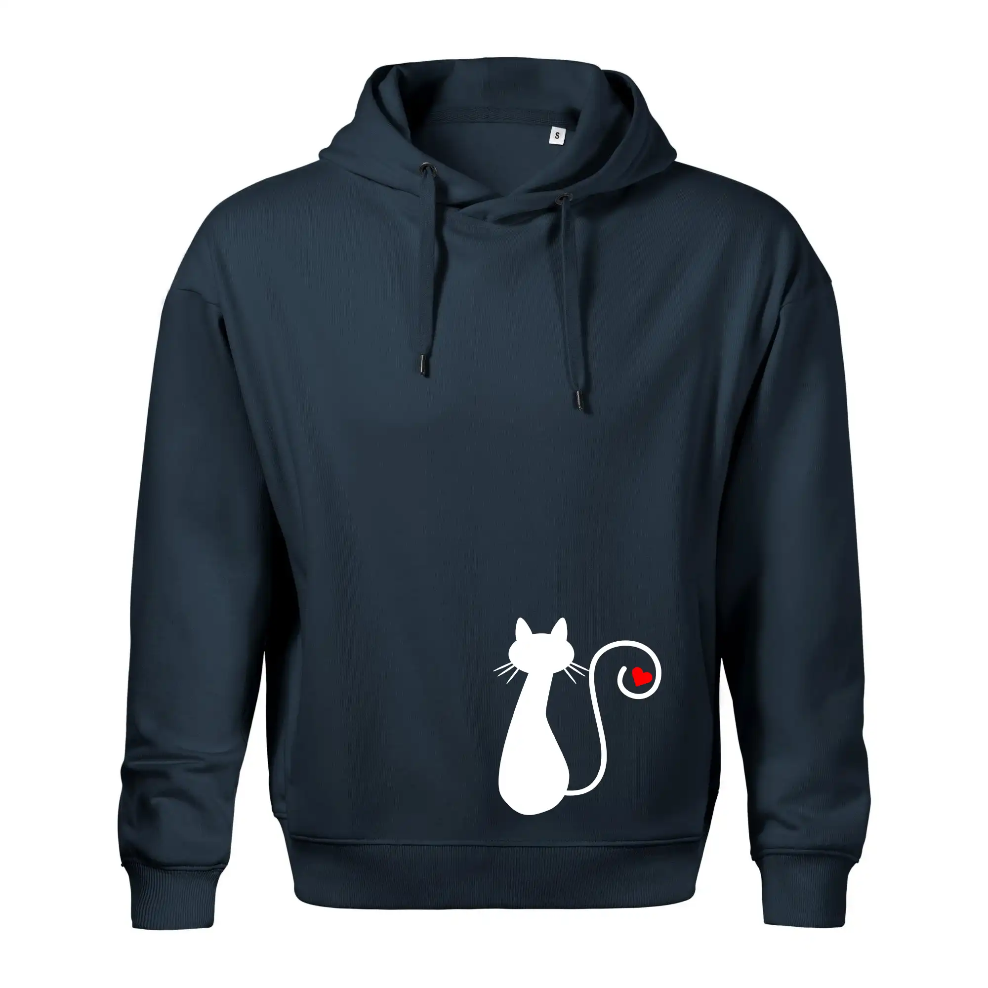 Vtipná tričká s mačkou - Zamilovaná mačka chvostík - Oversized mikina pánska Moon - kratšia + širšia