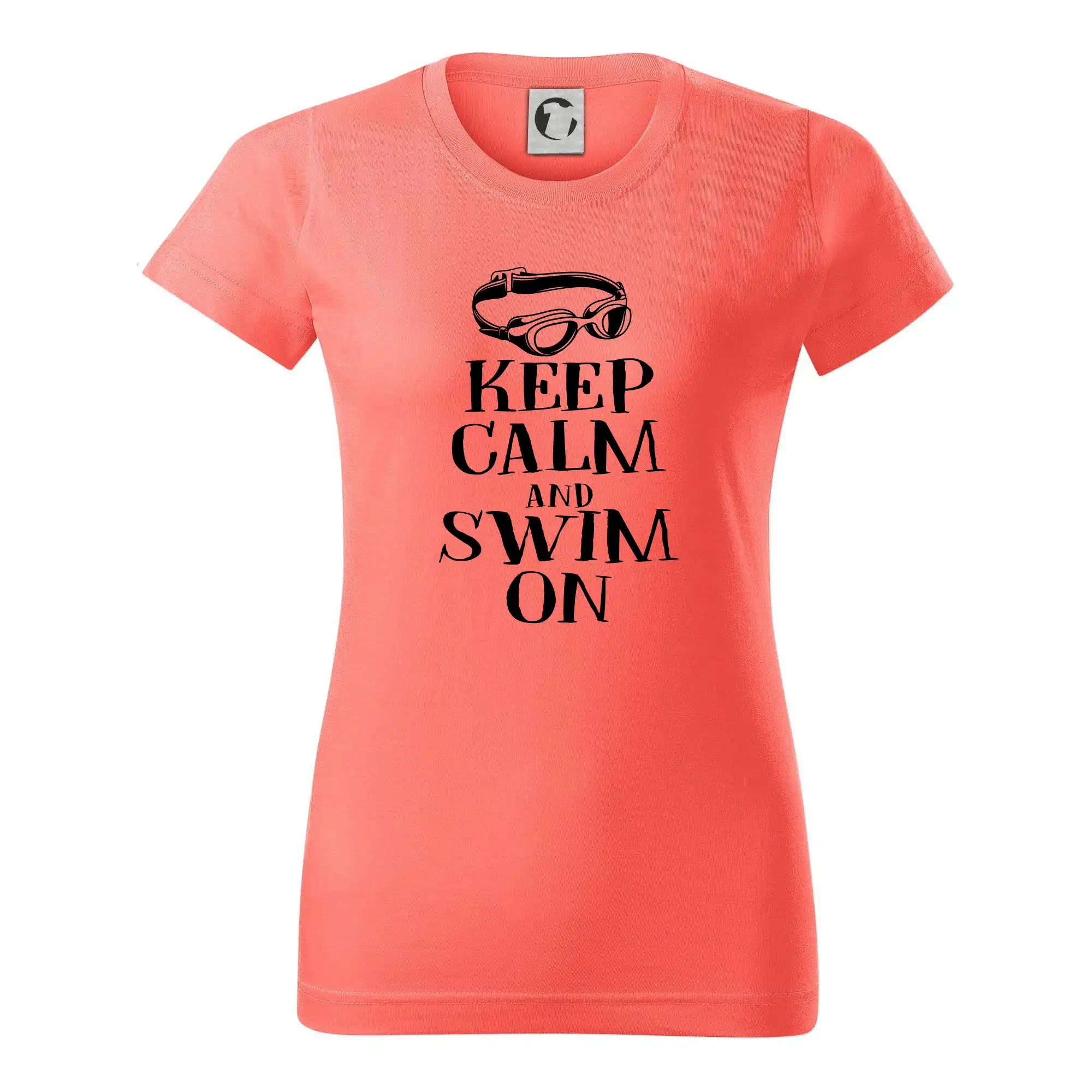 Ostatné športy - Keep calm and swim on - Dámske tričko basic - ľahko voľnejšie a dlhšie