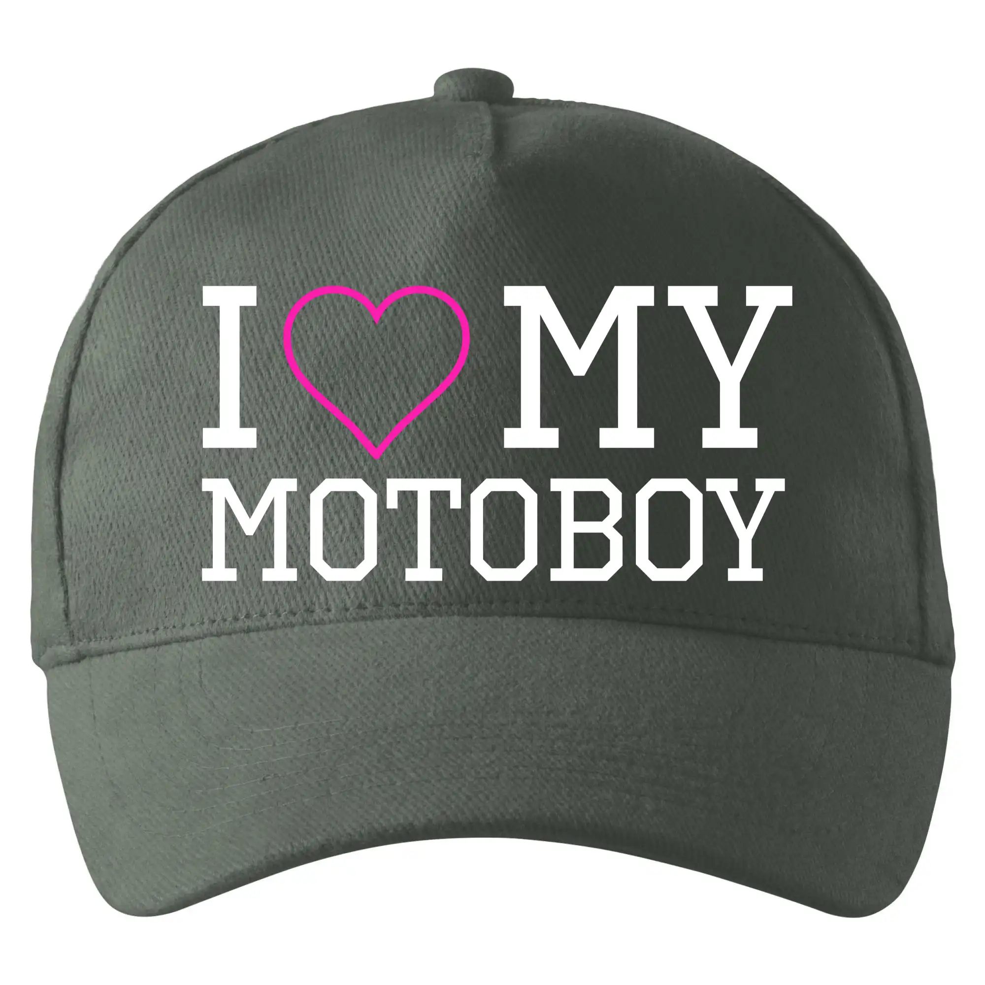 Tričká a mikiny s potlačou motoriek – pre pravých motorkárov - I love my motoboy - Šiltovka so zahnutým šiltom a mosaznou sponou
