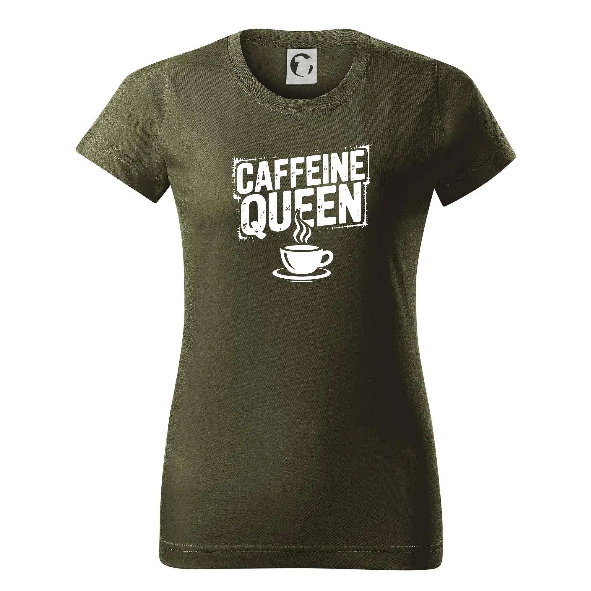 Motívy pre baristu a milovníkov kávy - Caffeine Queen - Dámske tričko basic - ľahko voľnejšie a dlhšie