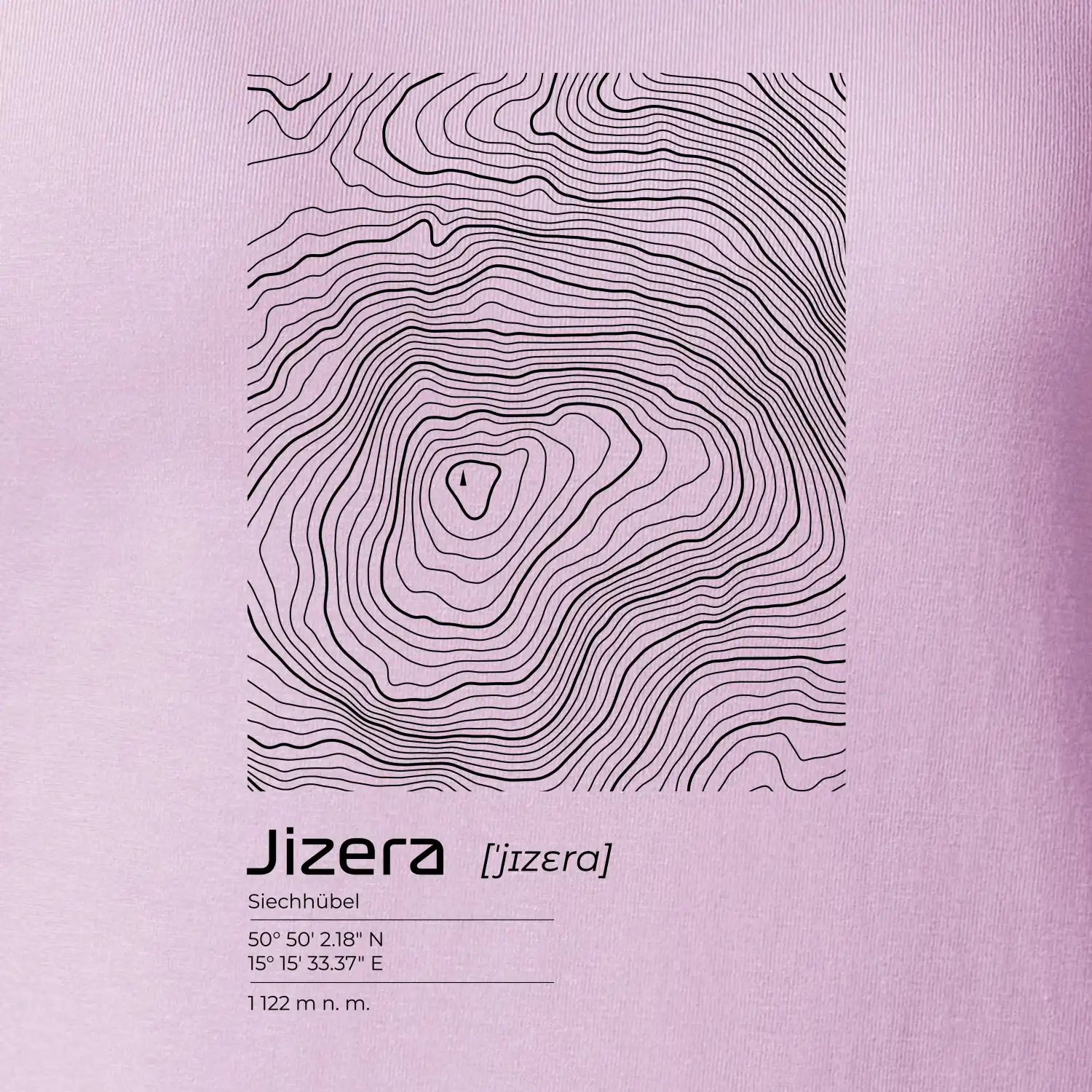 Jizera - vrstevnice v obdélníku