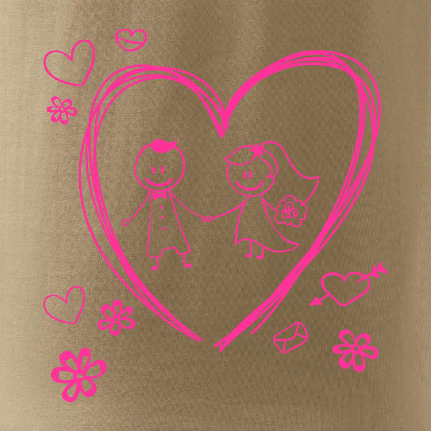 Svatba - kreslené srdce