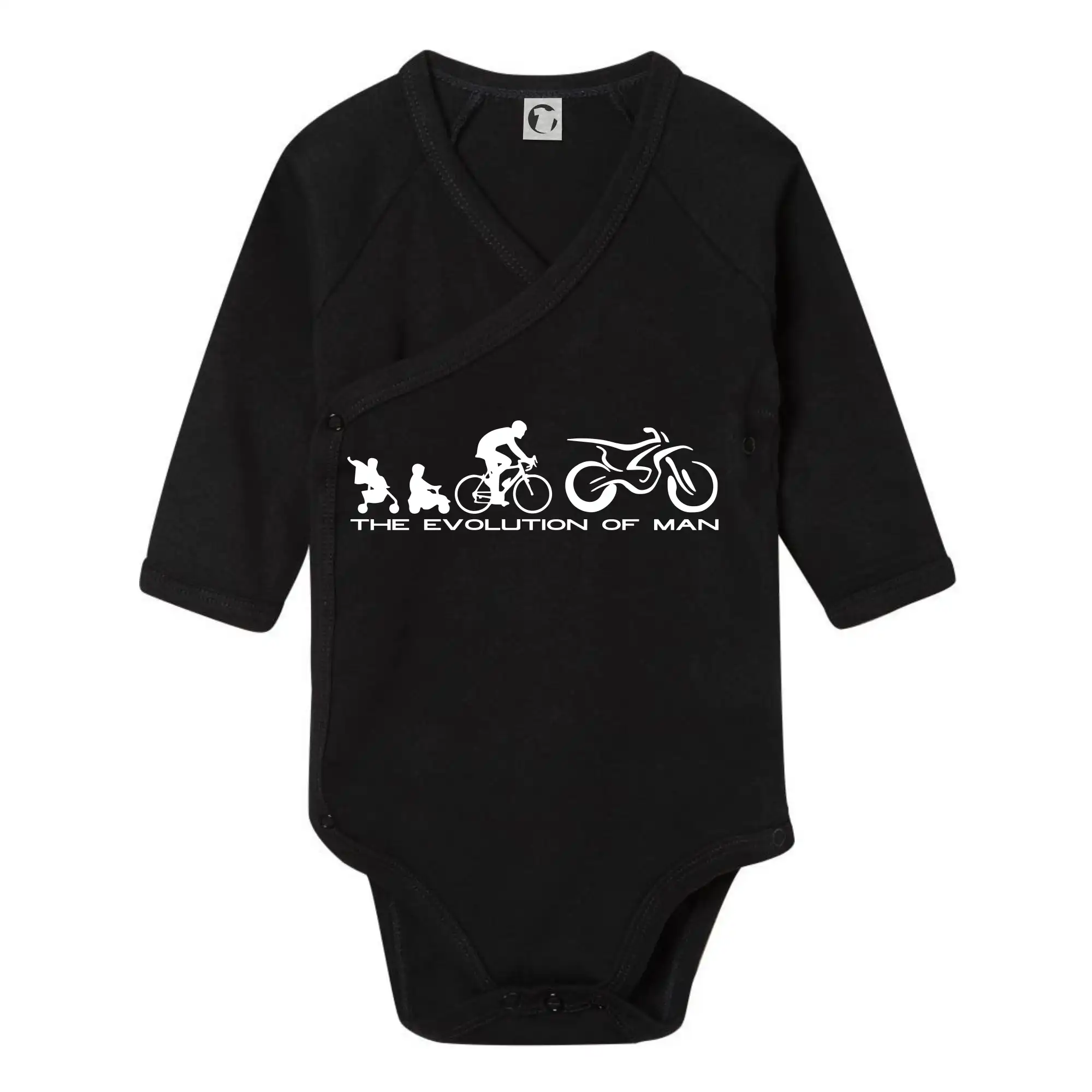 Motocross tričká - Evolution of man (Enduro) - Body zavinovacie s dlhým rukávom