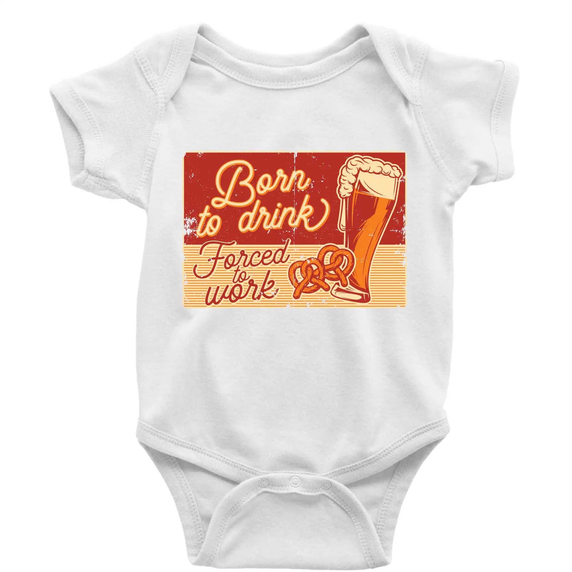 Vtipná tričká pre pivárov - Born to drink beer - Body dojčenské s krátkym rukávom