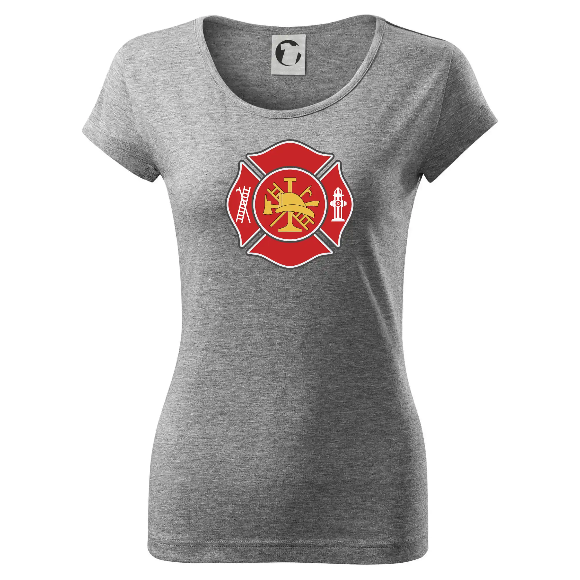 Originálne tričká pre hasičov - Fire department logo červené - Dámske tričko Pure