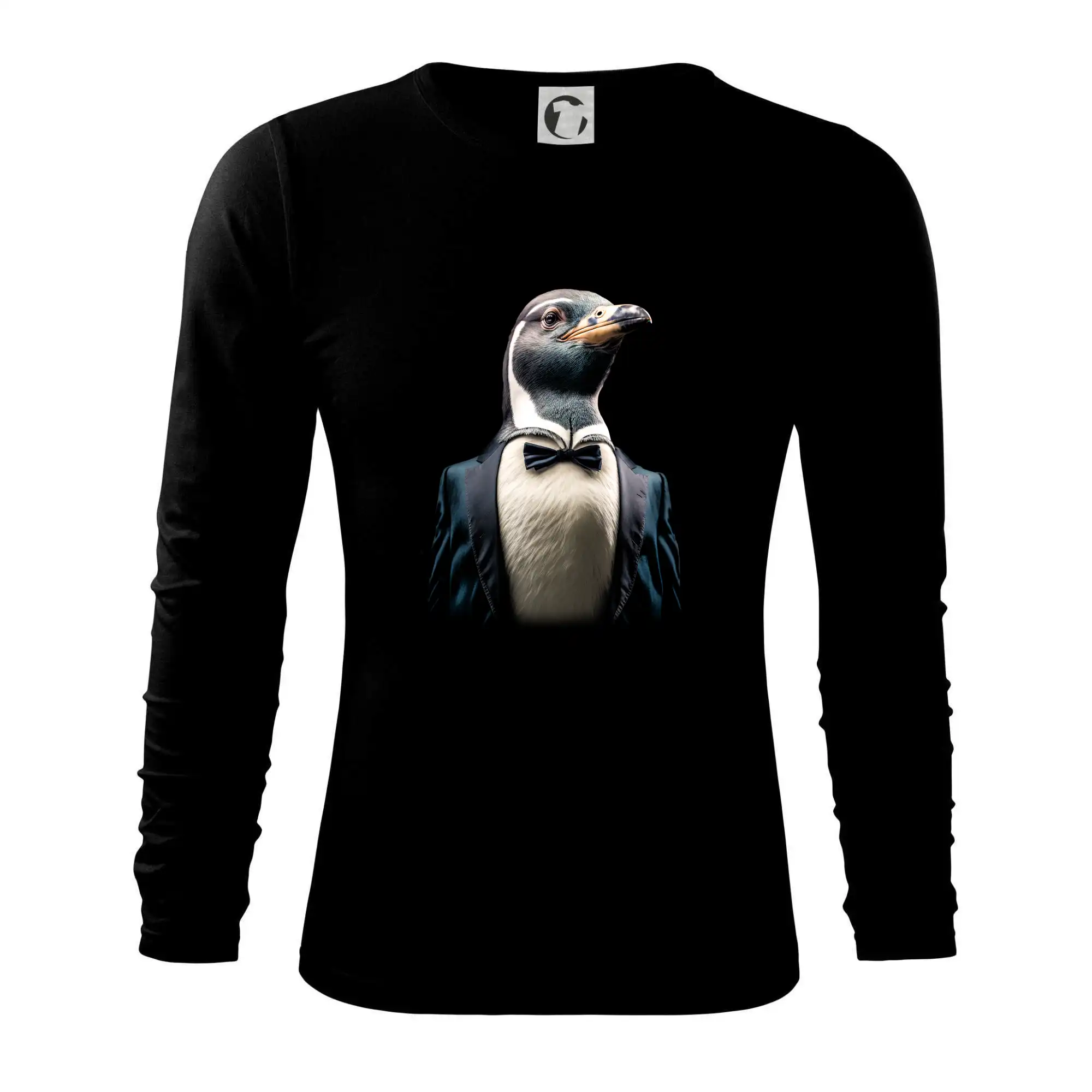Tričká so zvieratami - Tučňák v obleku - Tričko s dlhým rukávom FIT-T long sleeve
