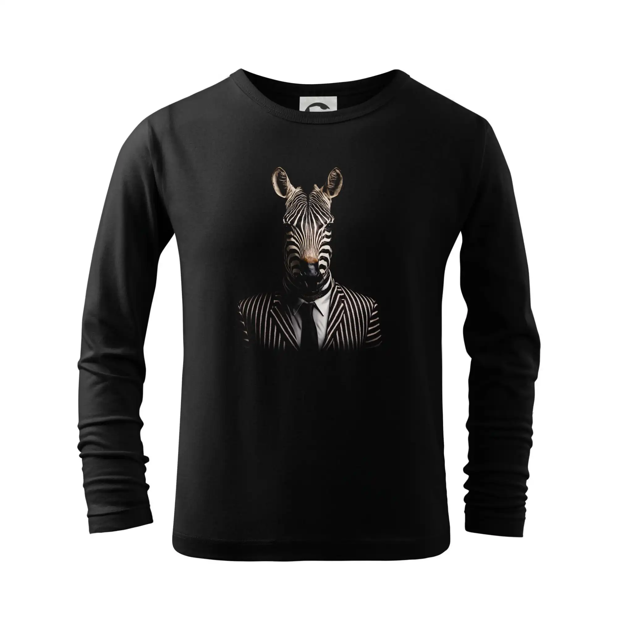 Tričká so zvieratami - Zebra v obleku - Tričko detské Long Sleeve