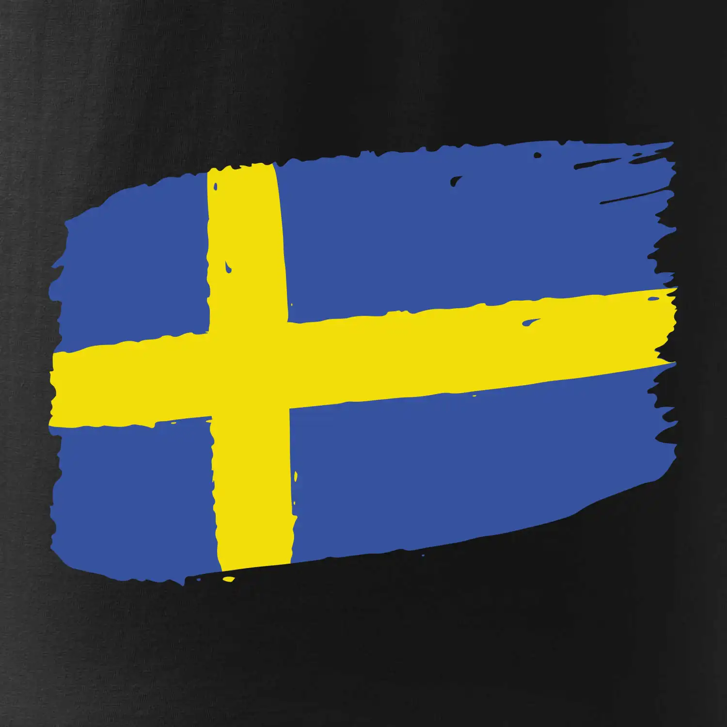 Švédsko vlajka štětkou