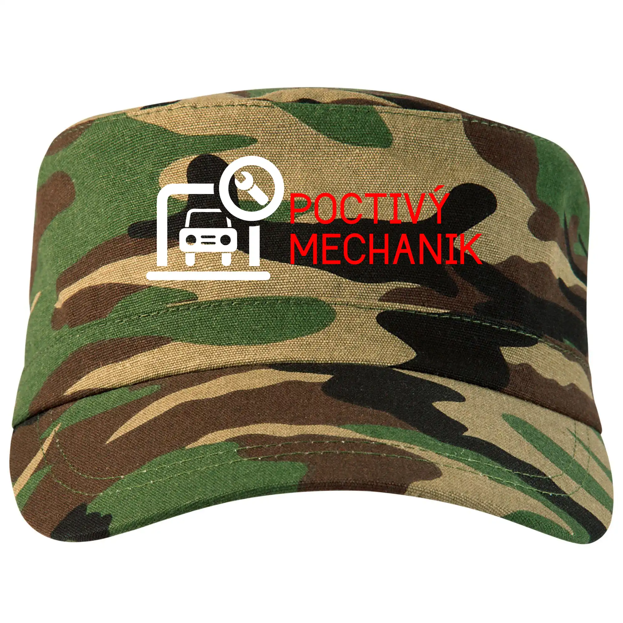 Vtipné tričká do práce - Poctivý mechanik - Šiltovka CAMO