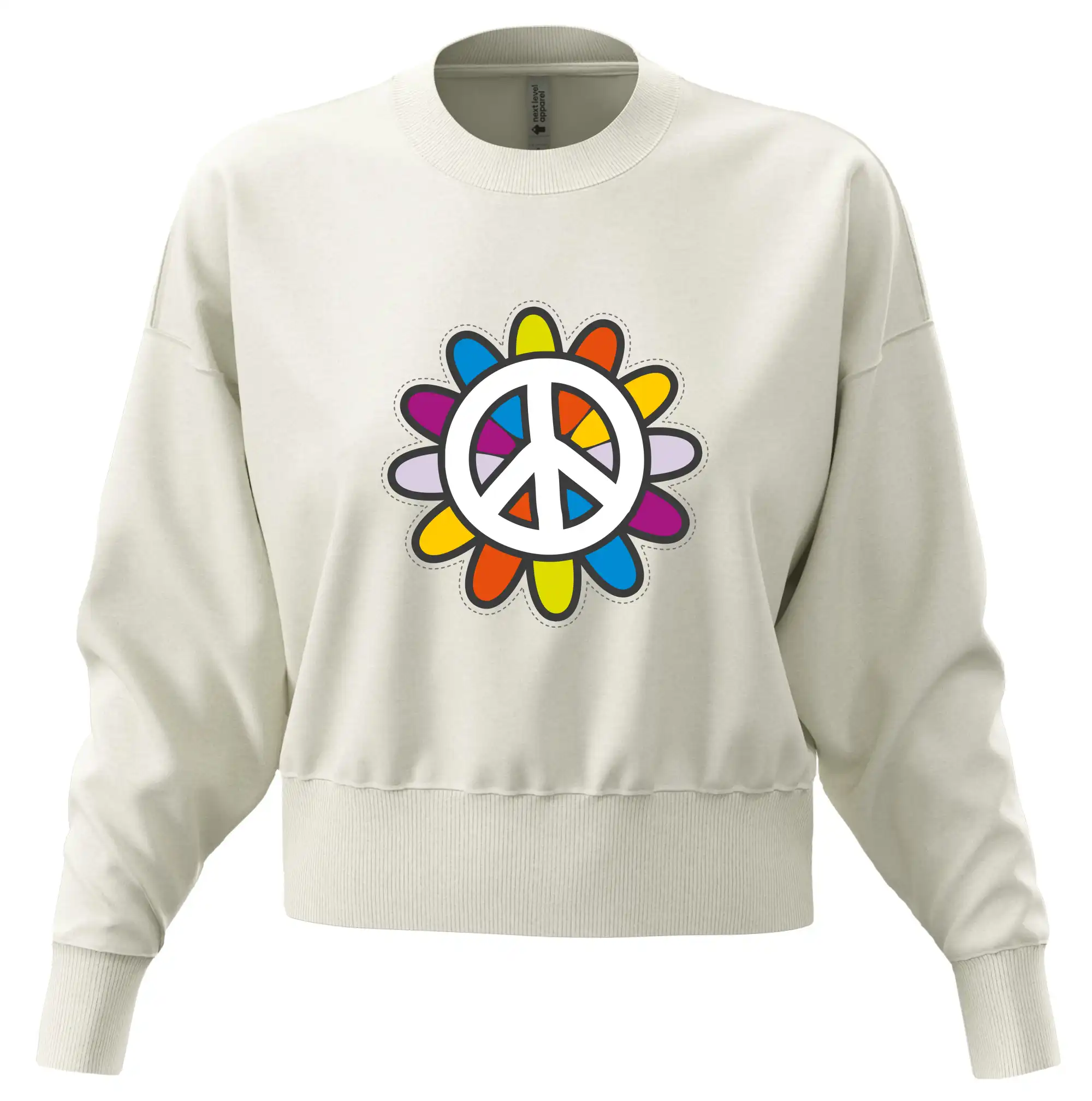 Peace symbol s kreslenou květinou