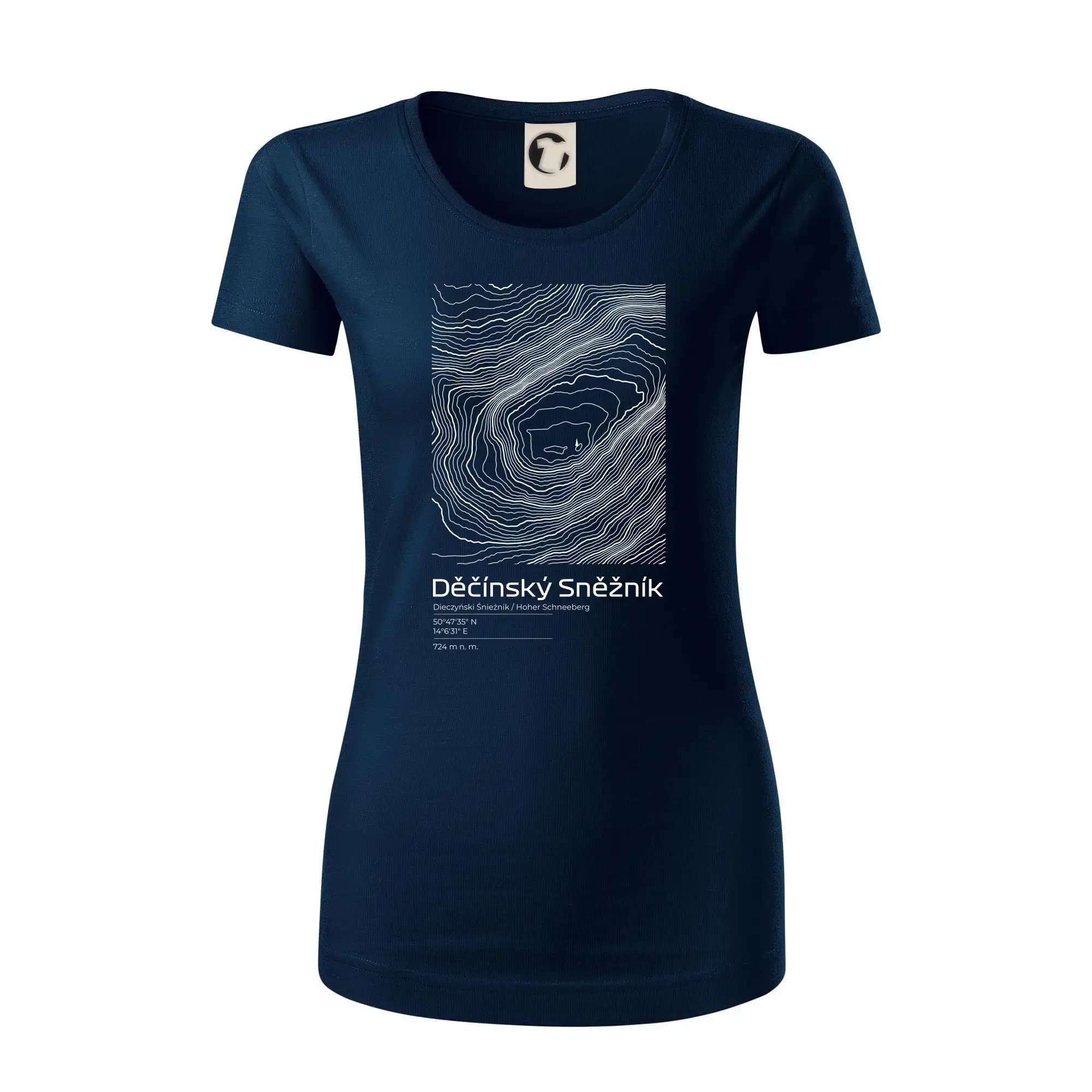 Děčínský Sněžník - vrstevnice v obdélníku