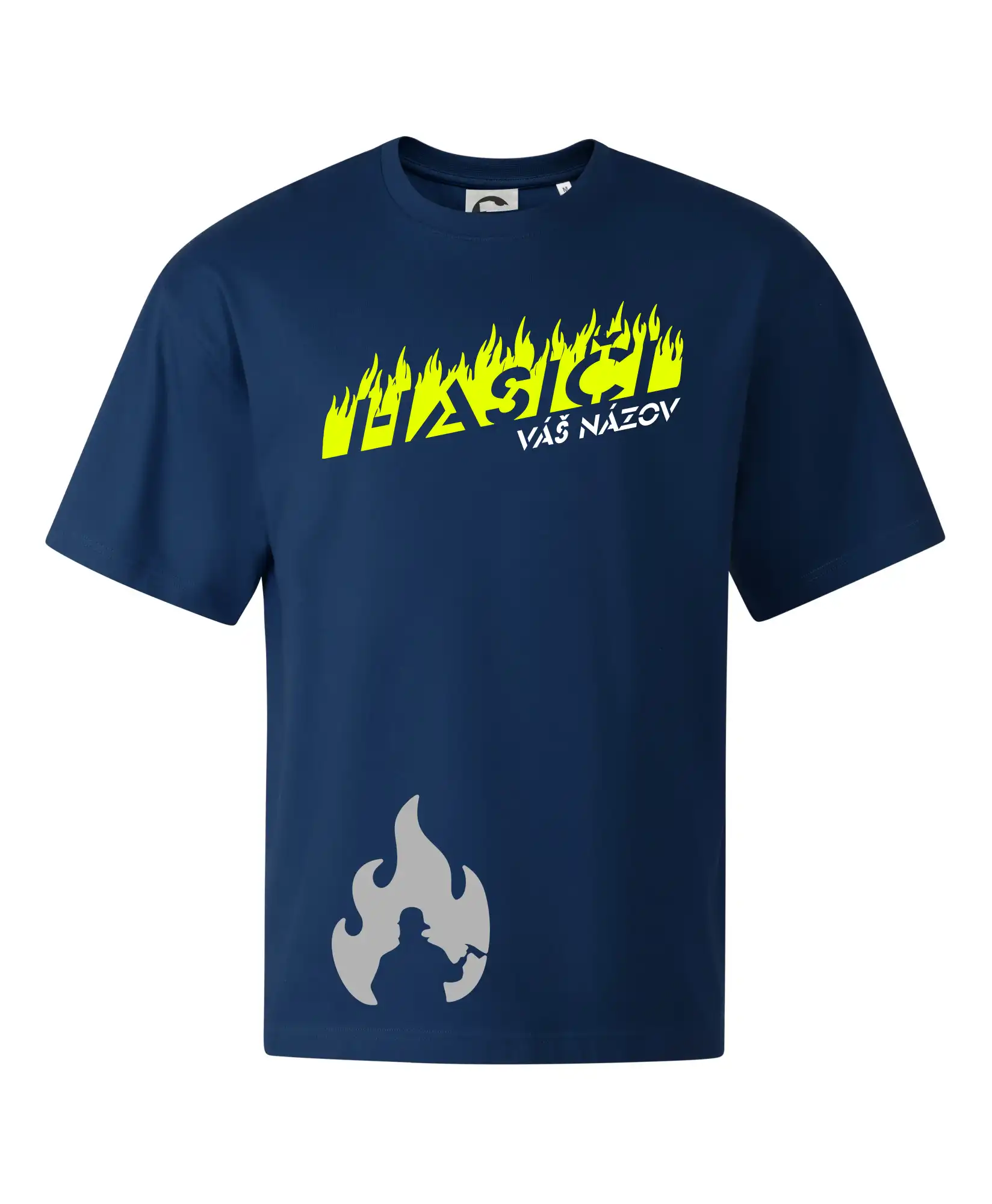 Originálne tričká pre hasičov - Hasiči - oheň - Váš názov - Stage unisex - OVERSIZE