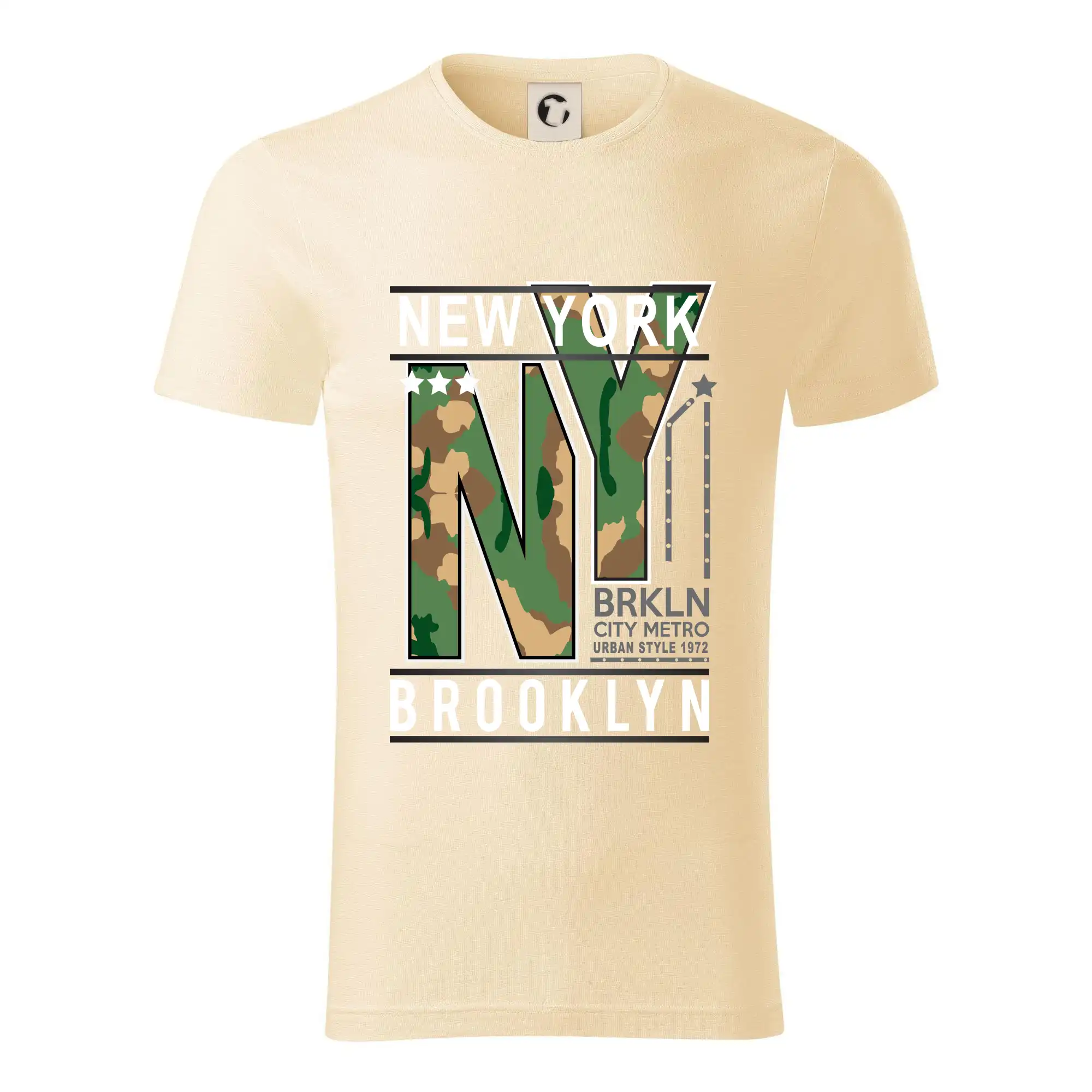 Tričká USA - New York Brooklyn - maskáč - Tričko z organickej bavlny