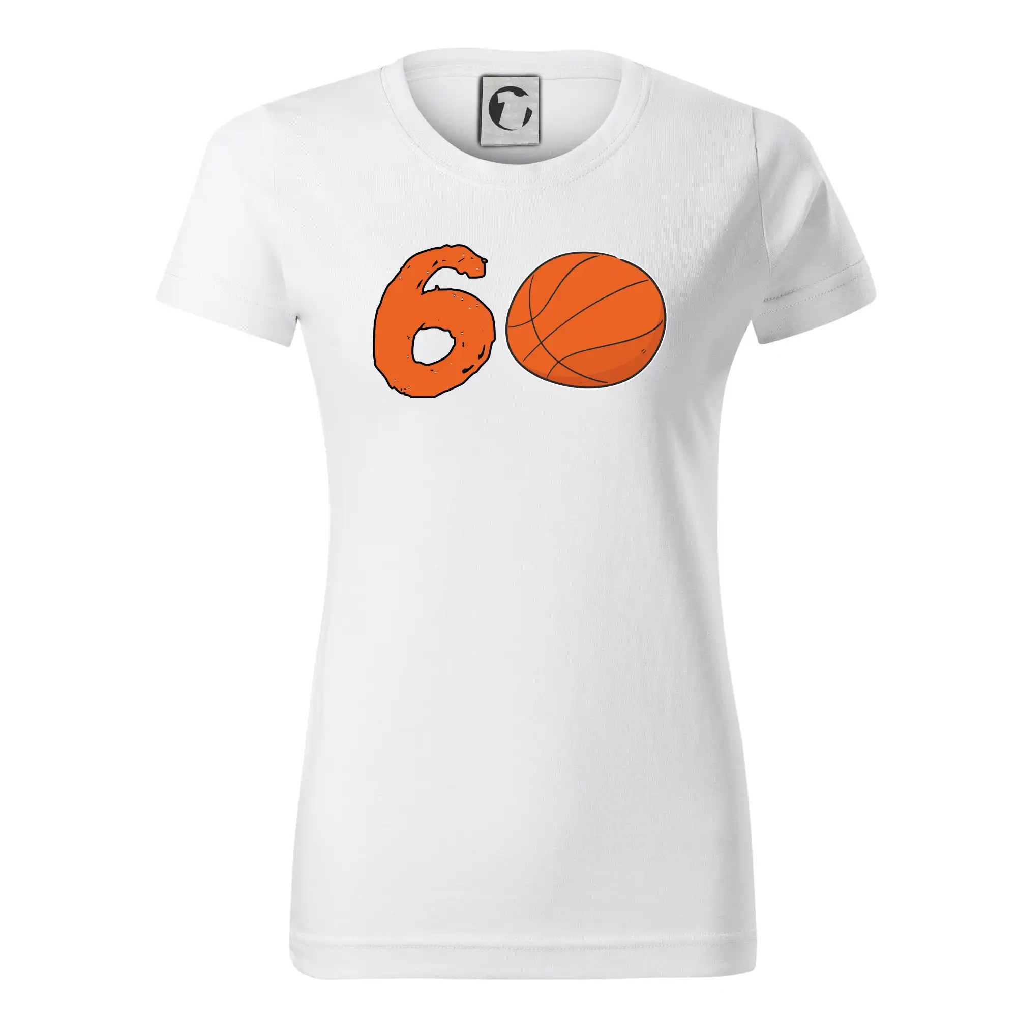 Basketbalová tričká - Basketball okrúhle narodeniny 60 - Dámske tričko basic - ľahko voľnejšie a dlhšie