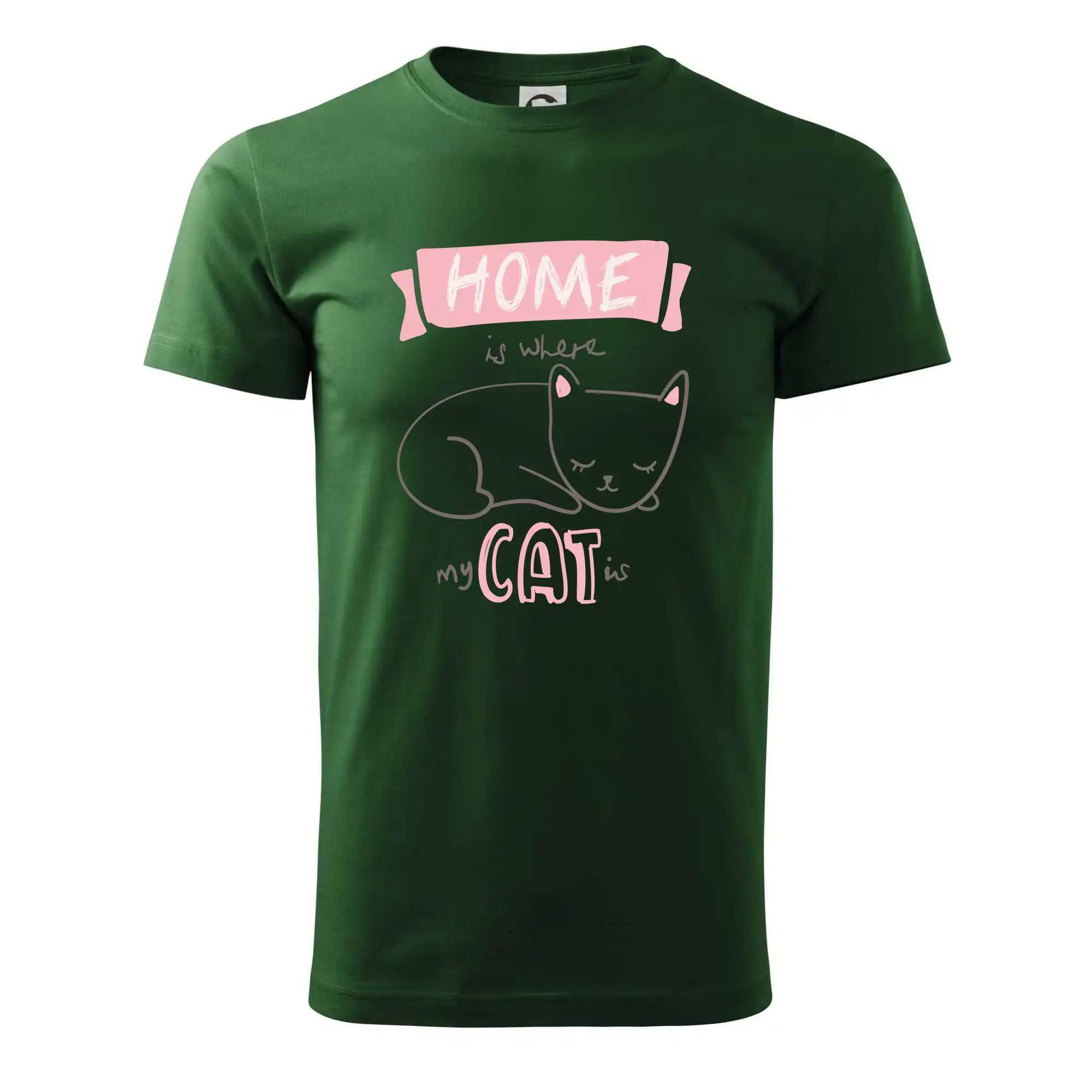 Vtipná tričká s mačkou - Home is where my cat is - Pánske tričko nižšej gramáže