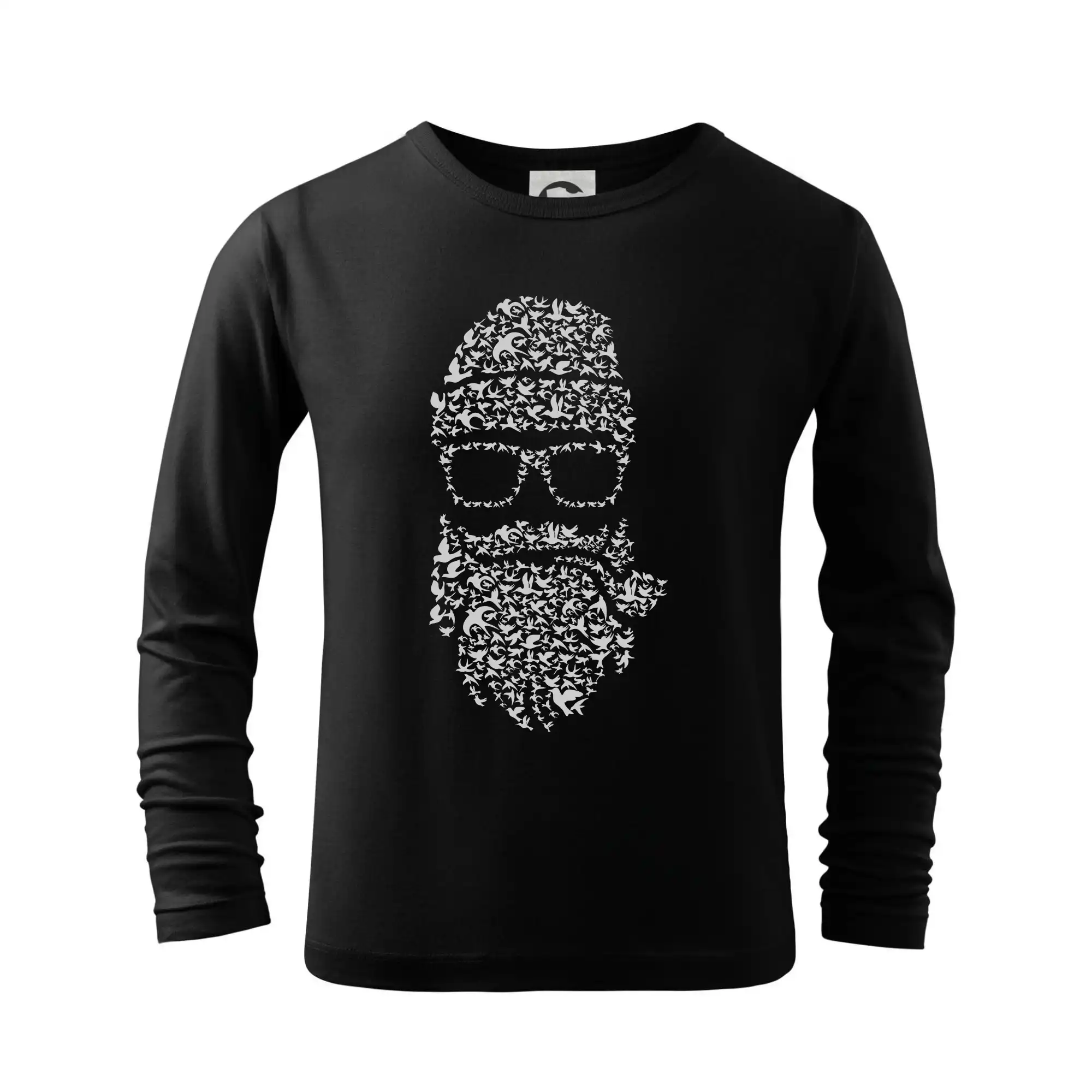 Tričká s fúzikmi - Vousáč složený z ptáků - Tričko detské Long Sleeve