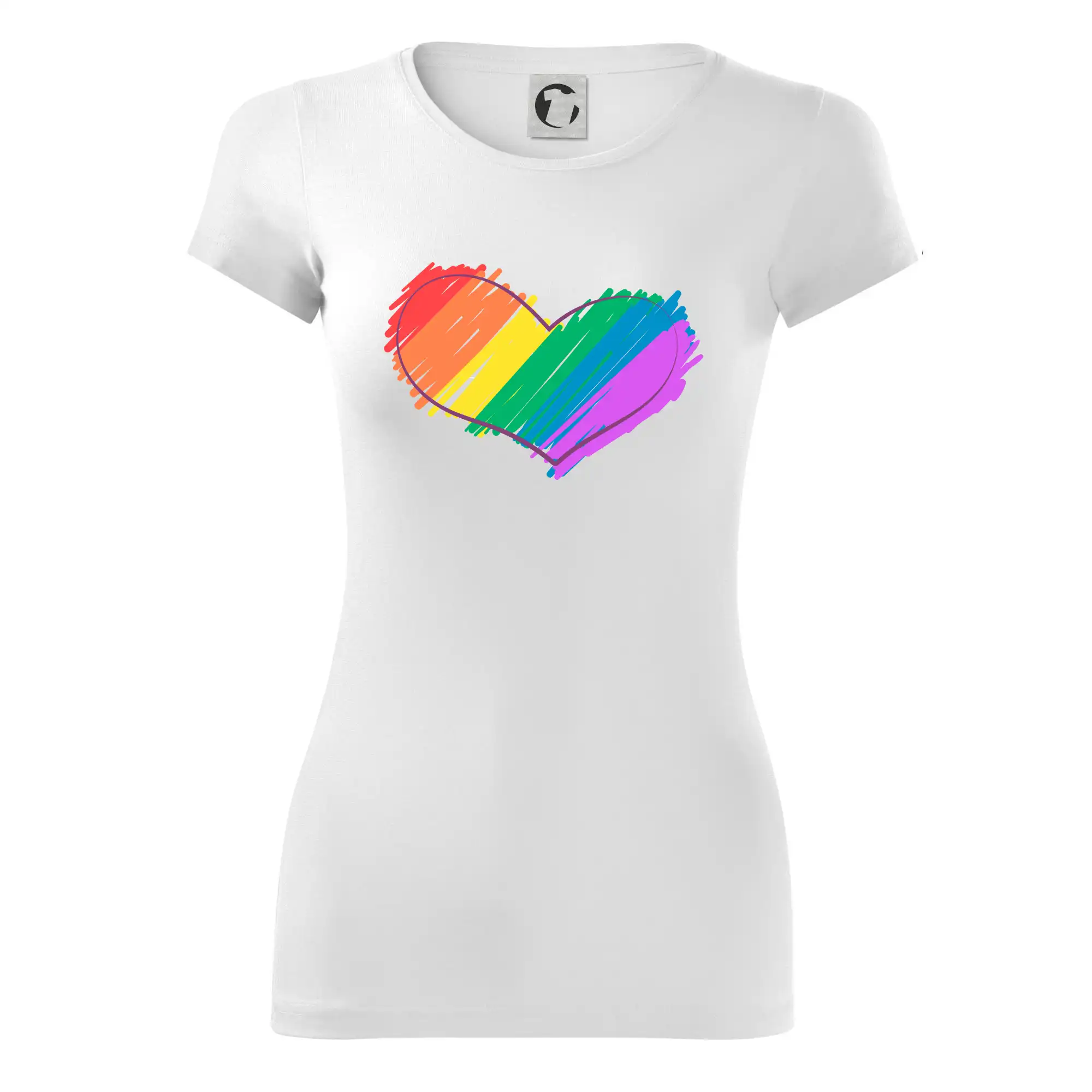 Tričká pre LGBT a Queer komunitu - Srdce pokreslené - Dámske tričko Glance - Priliehavejší strih