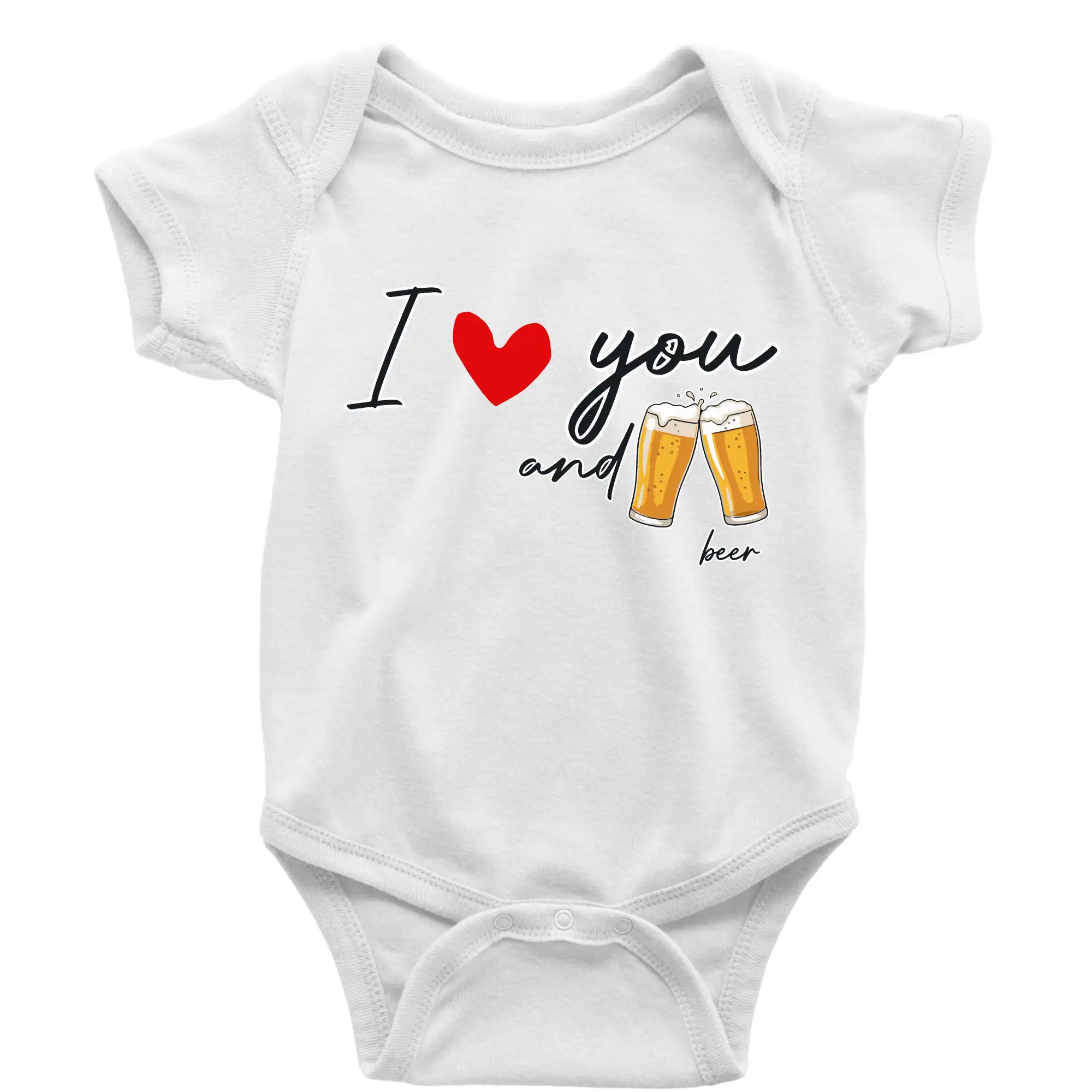 Vtipná tričká pre pivárov - I love beer and beer - Body dojčenské s krátkym rukávom