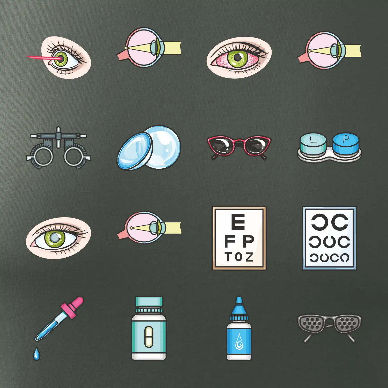 Oční lékař ikony