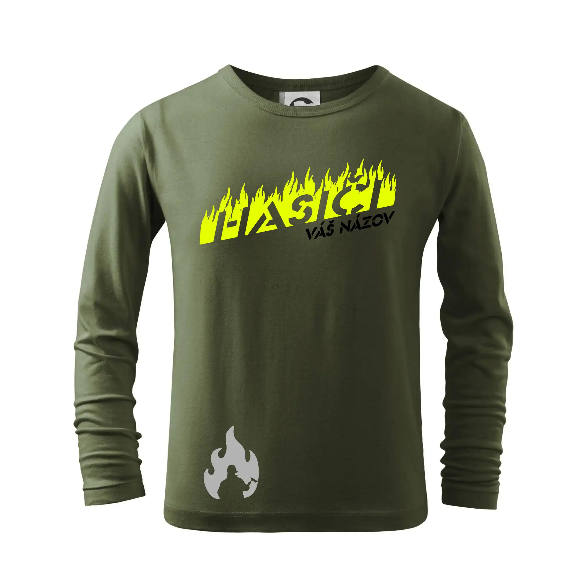 Originálne tričká pre hasičov - Hasiči - oheň - Váš názov - Tričko detské Long Sleeve