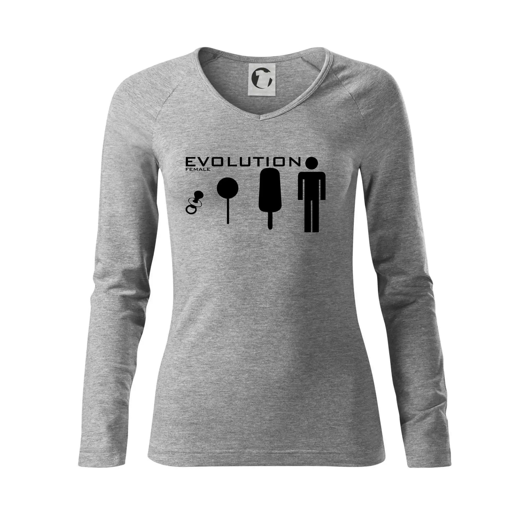 Tričká s potlačou evolúcia - Evolúcia ženy - Tričko dámske Elegance