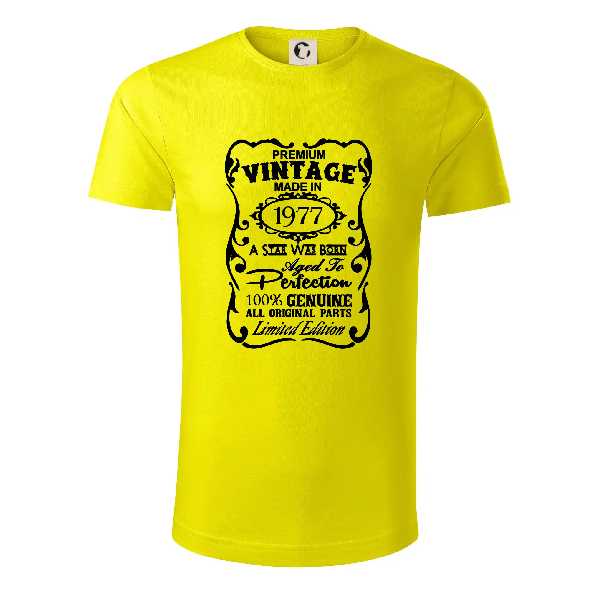 Trička s ročníkom 1977 - Vintage Etiketa - 1977 - Tričko z organickej bavlny