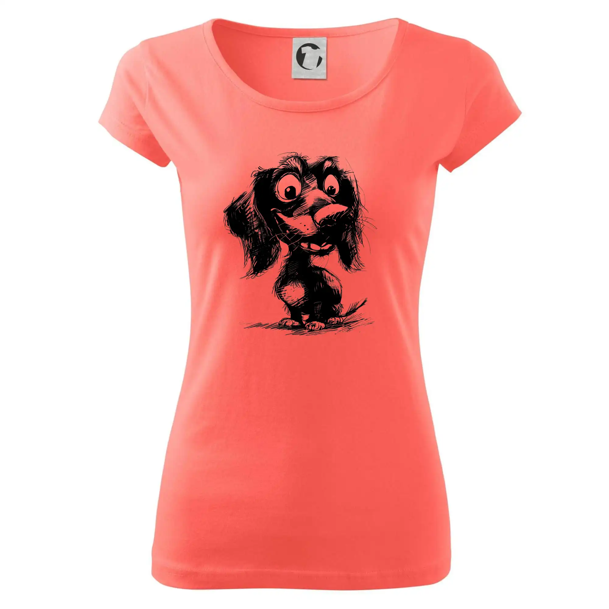 Černobílá karikatura jezevčík