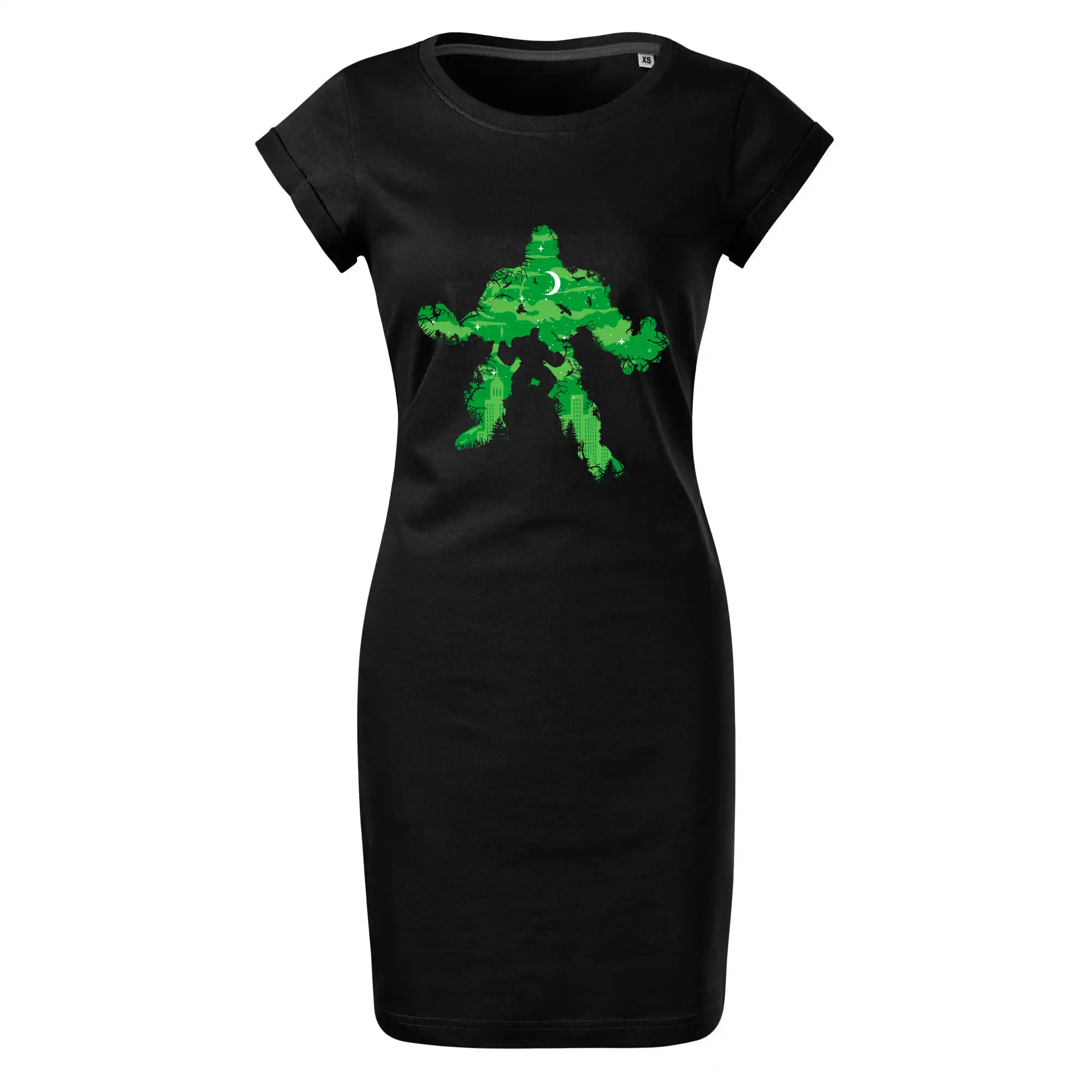 Grafické tričká - Green Monster mraky - Tričko Šaty FREEDOM