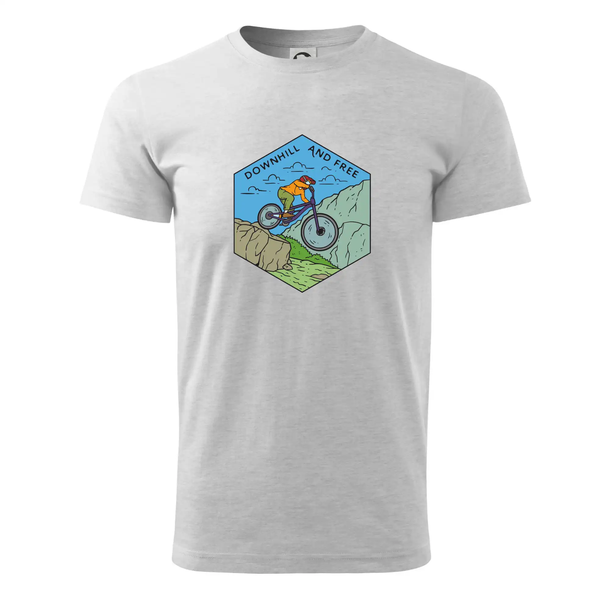 Tričko ako darček pre cyklistu - Downhill and free (holka / kluk) - Pánske tričko nižšej gramáže