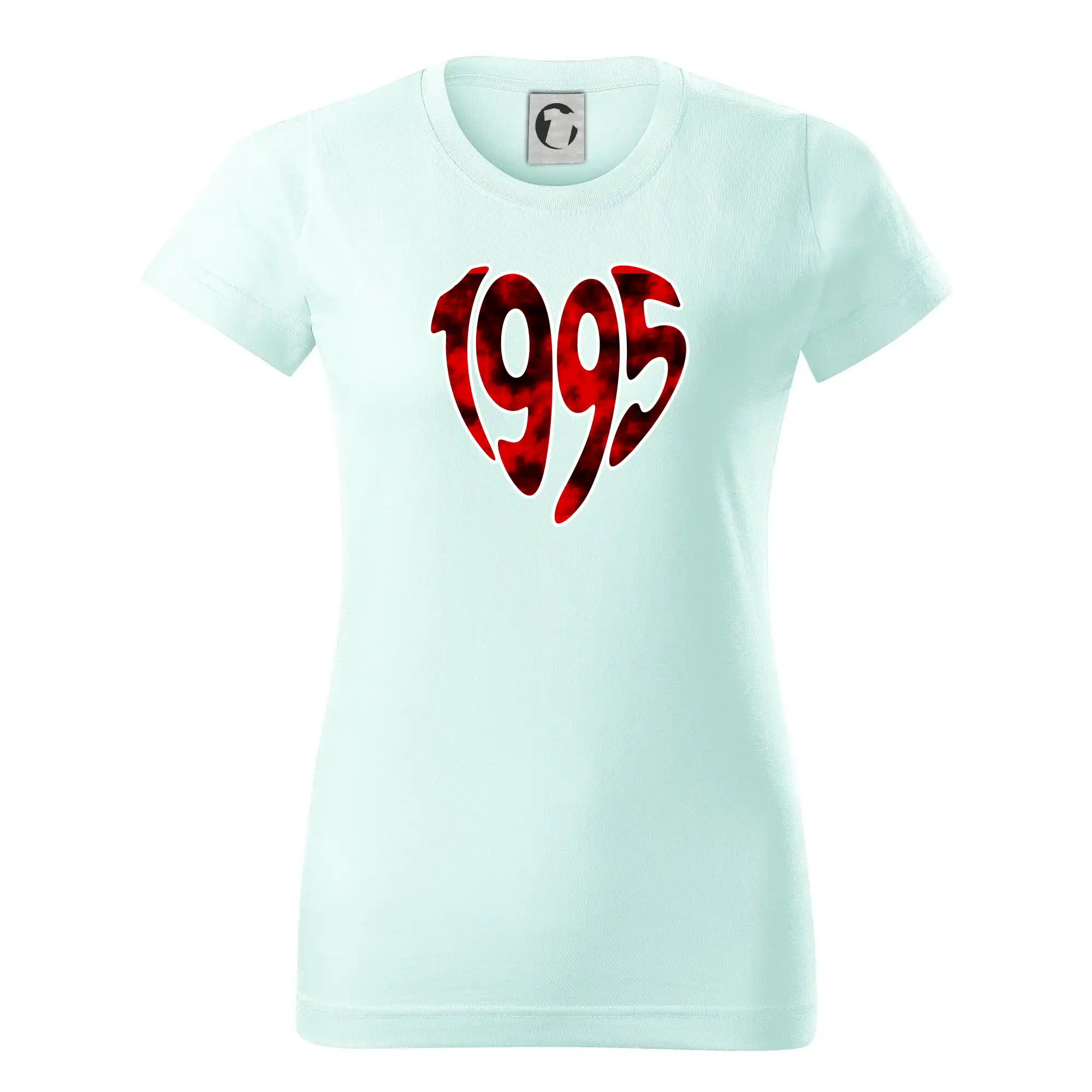 Tričká k narodeninám - 1995 v srdci - Dámske tričko basic - ľahko voľnejšie a dlhšie