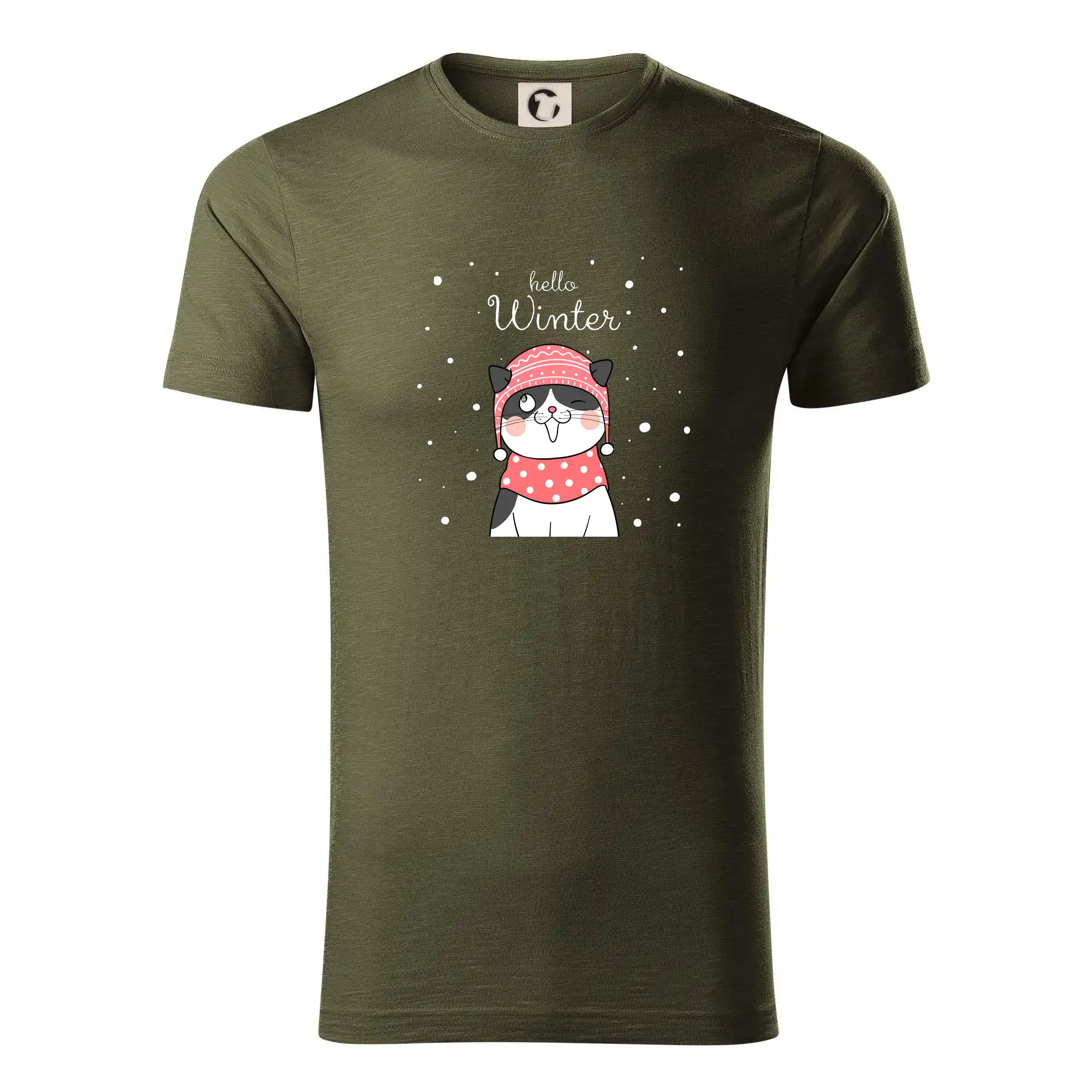 Vtipná tričká s mačkou - Mačka v čiapke s vystrčeným jazykom - Tričko z organickej bavlny